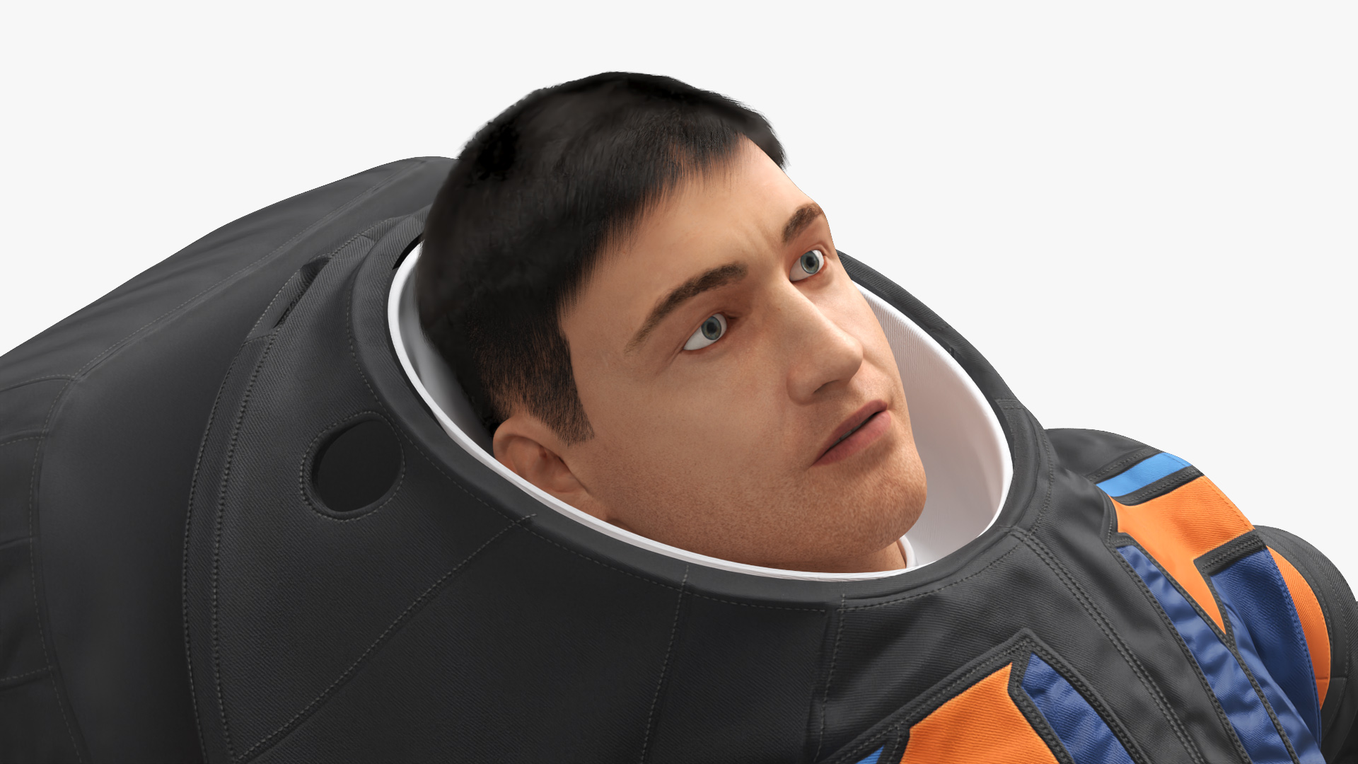 3D Astronaut Falling Pose Fur
