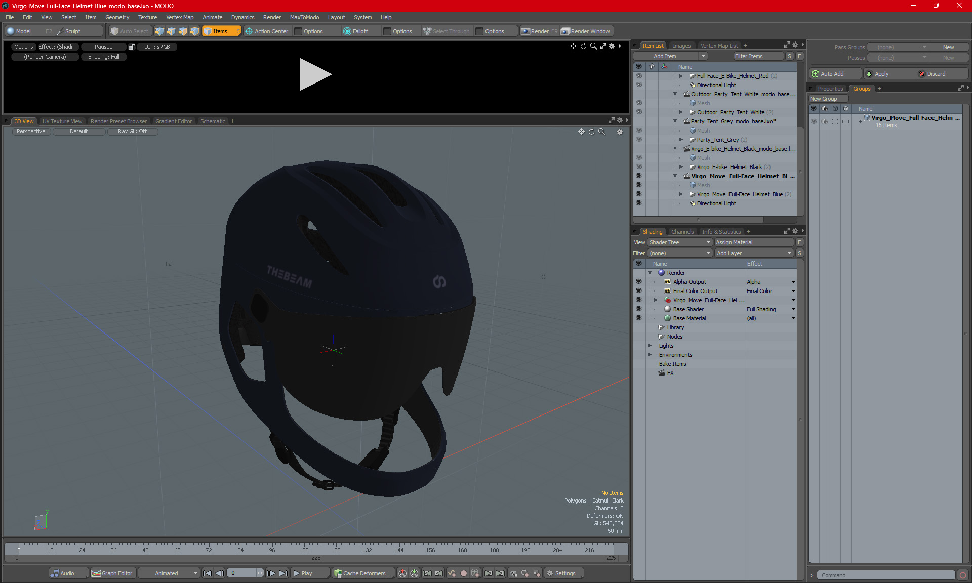 Virgo Move Full-Face Helmet Blue 3D