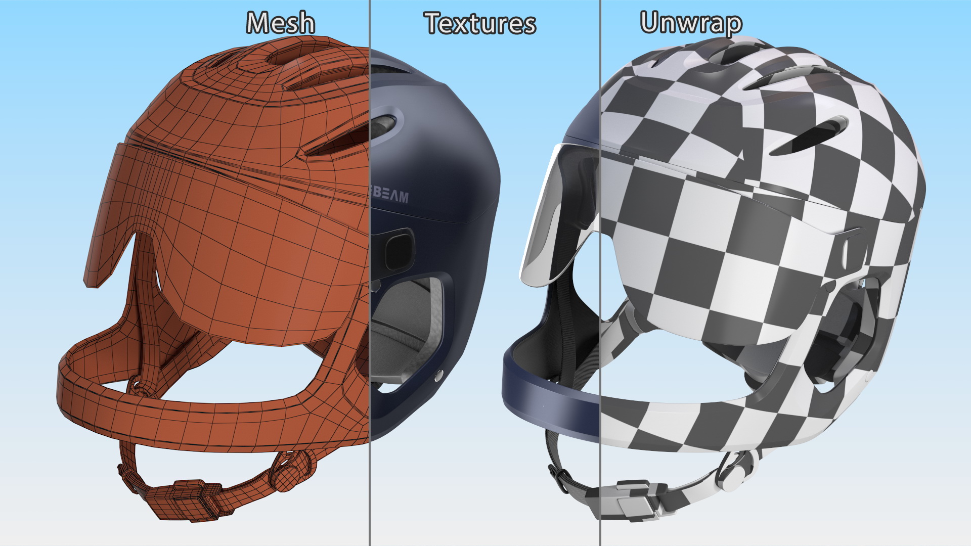 Virgo Move Full-Face Helmet Blue 3D