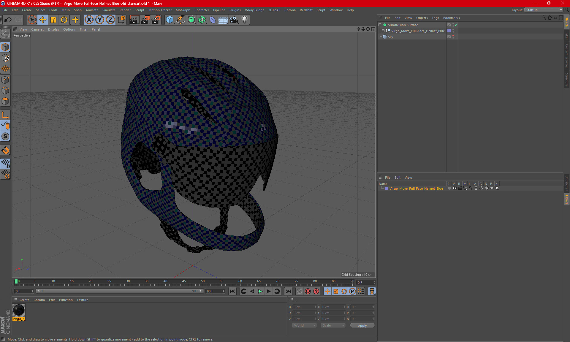 Virgo Move Full-Face Helmet Blue 3D