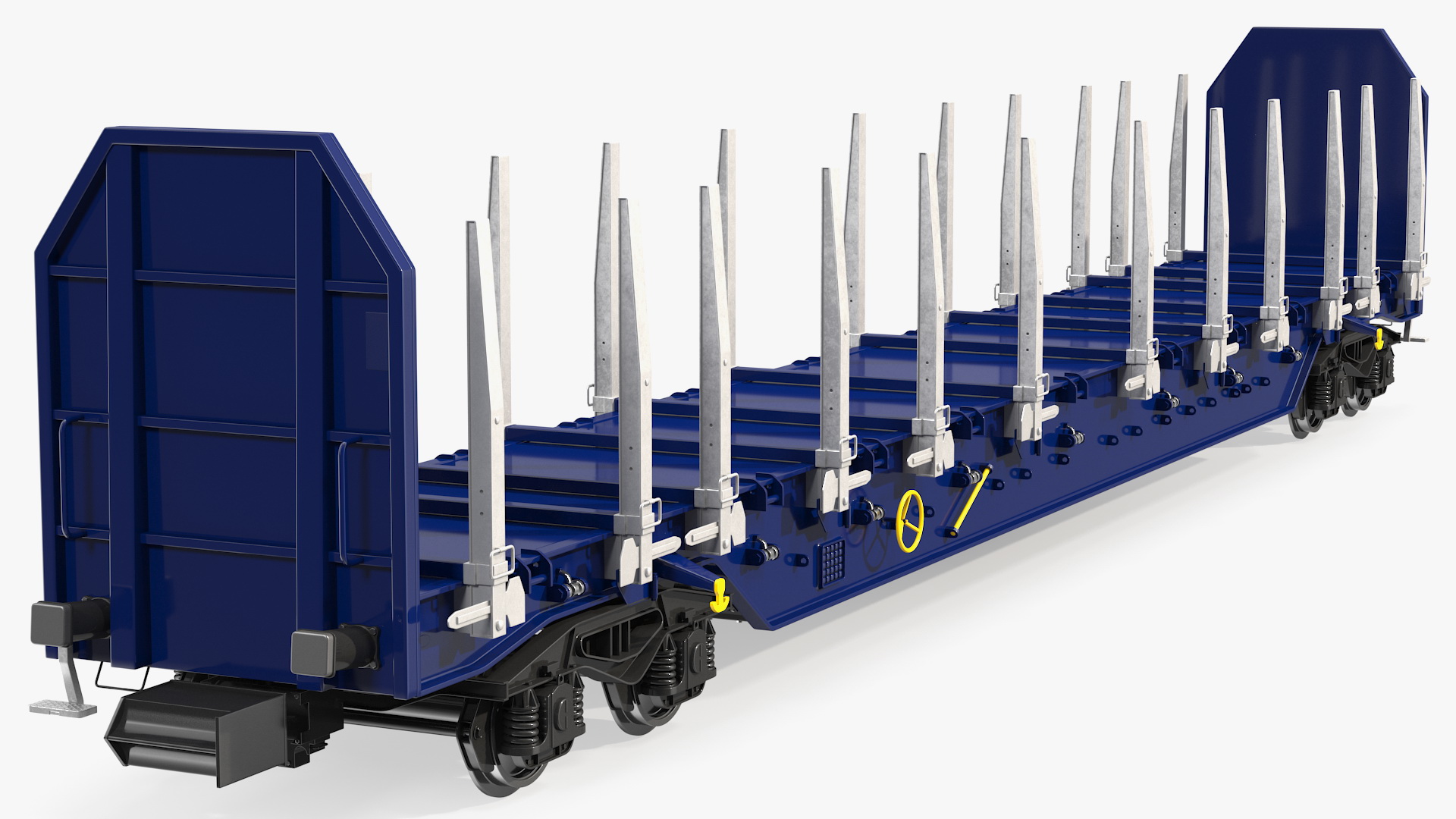Four Axled Stake Wagon Empty New 3D