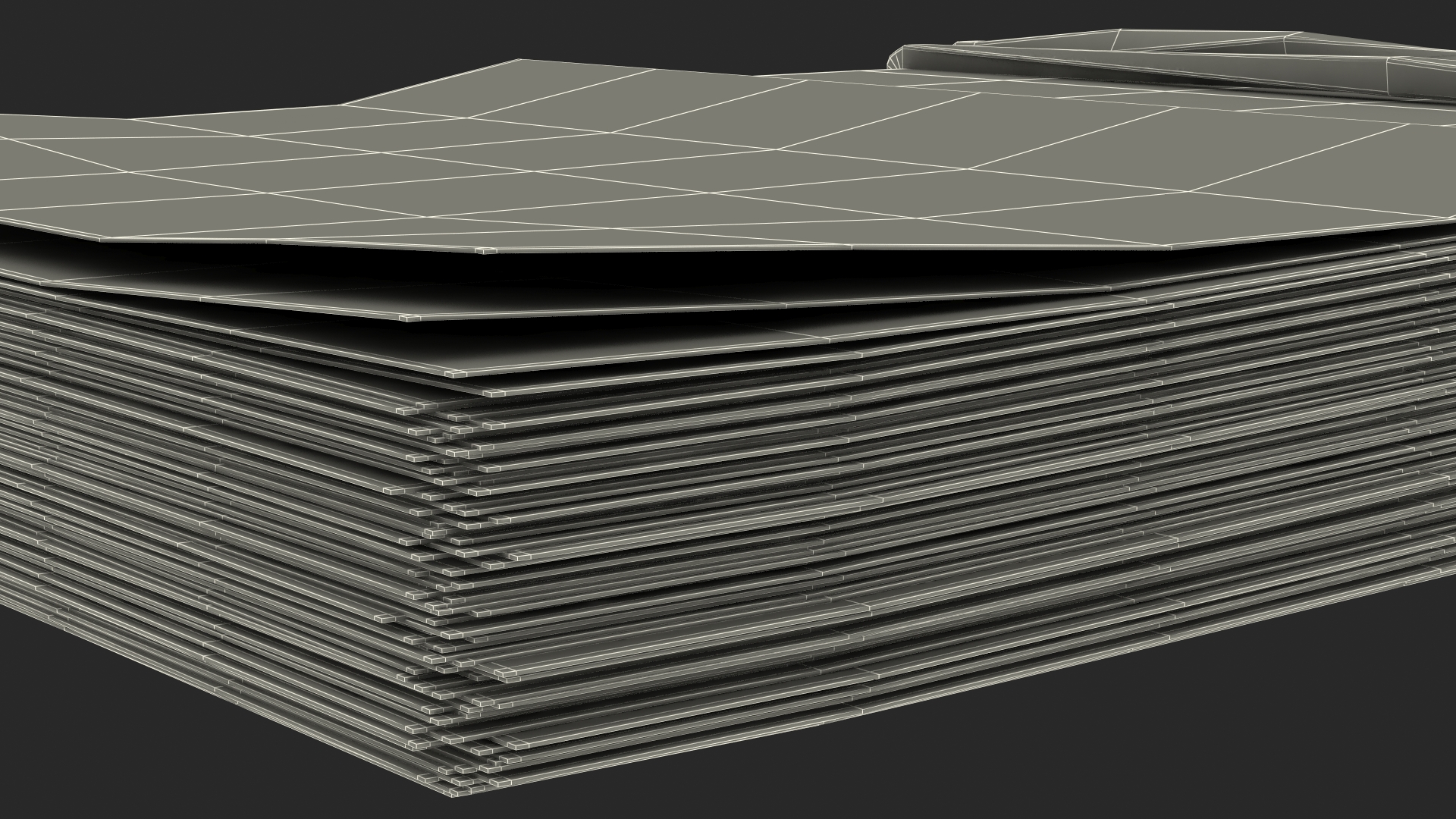 Rubber Band Stack of South Korean 1000 Won 3D