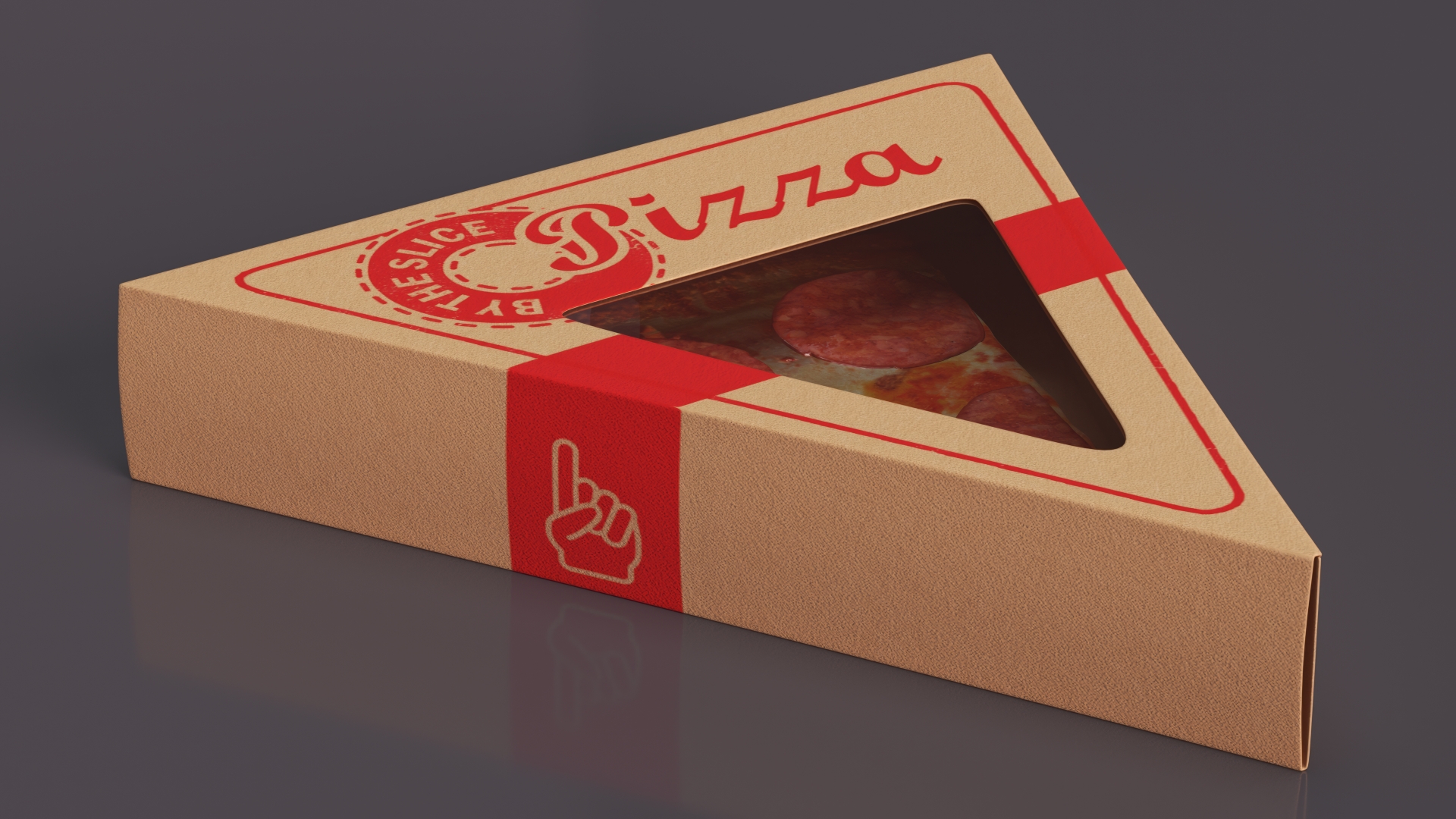 3D Pizza Slice in Packaging Box model