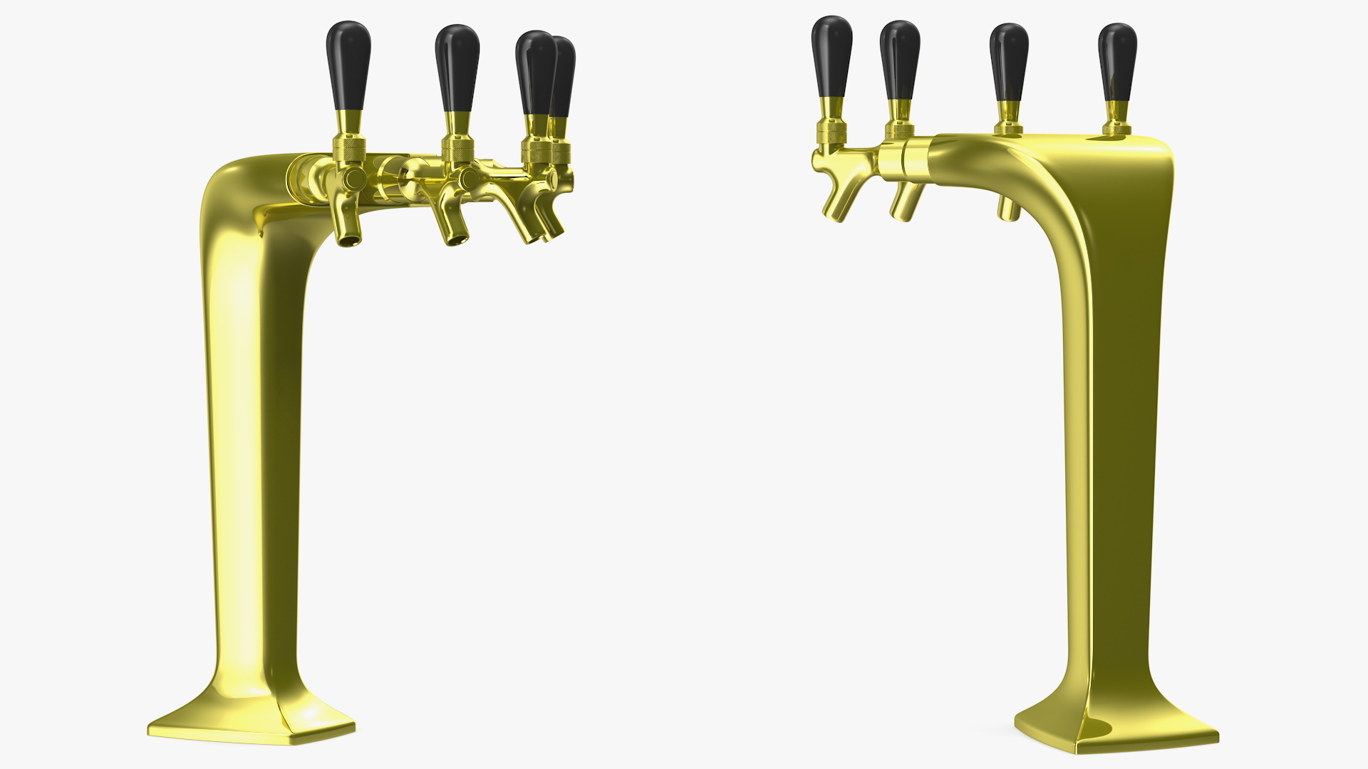 3D model Four Tap Brass Beer Tower