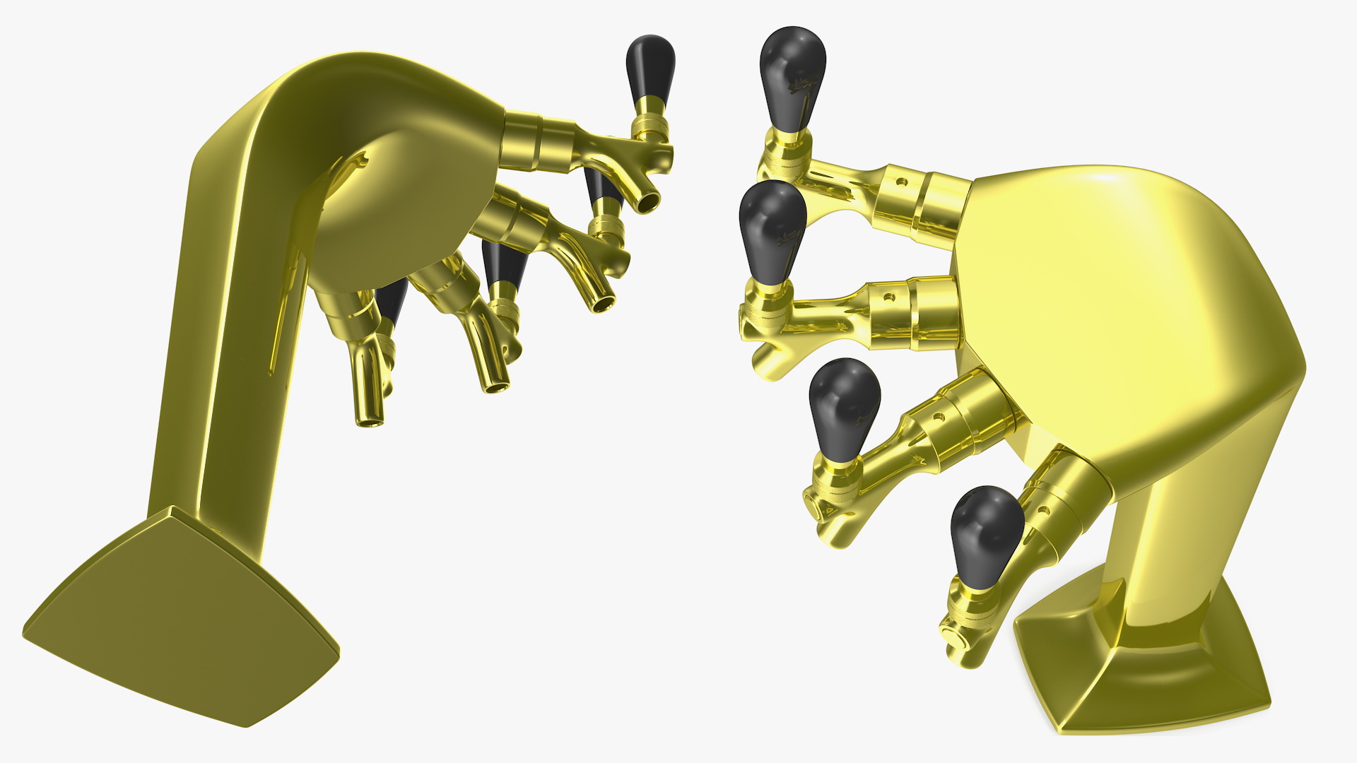 3D model Four Tap Brass Beer Tower
