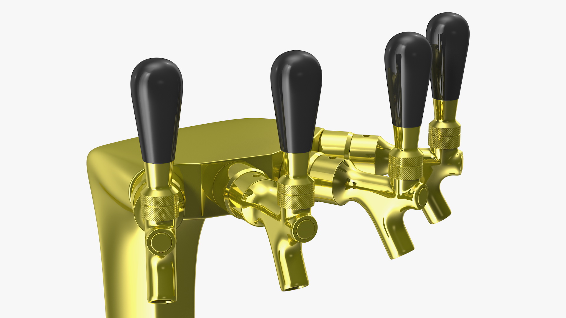 3D model Four Tap Brass Beer Tower
