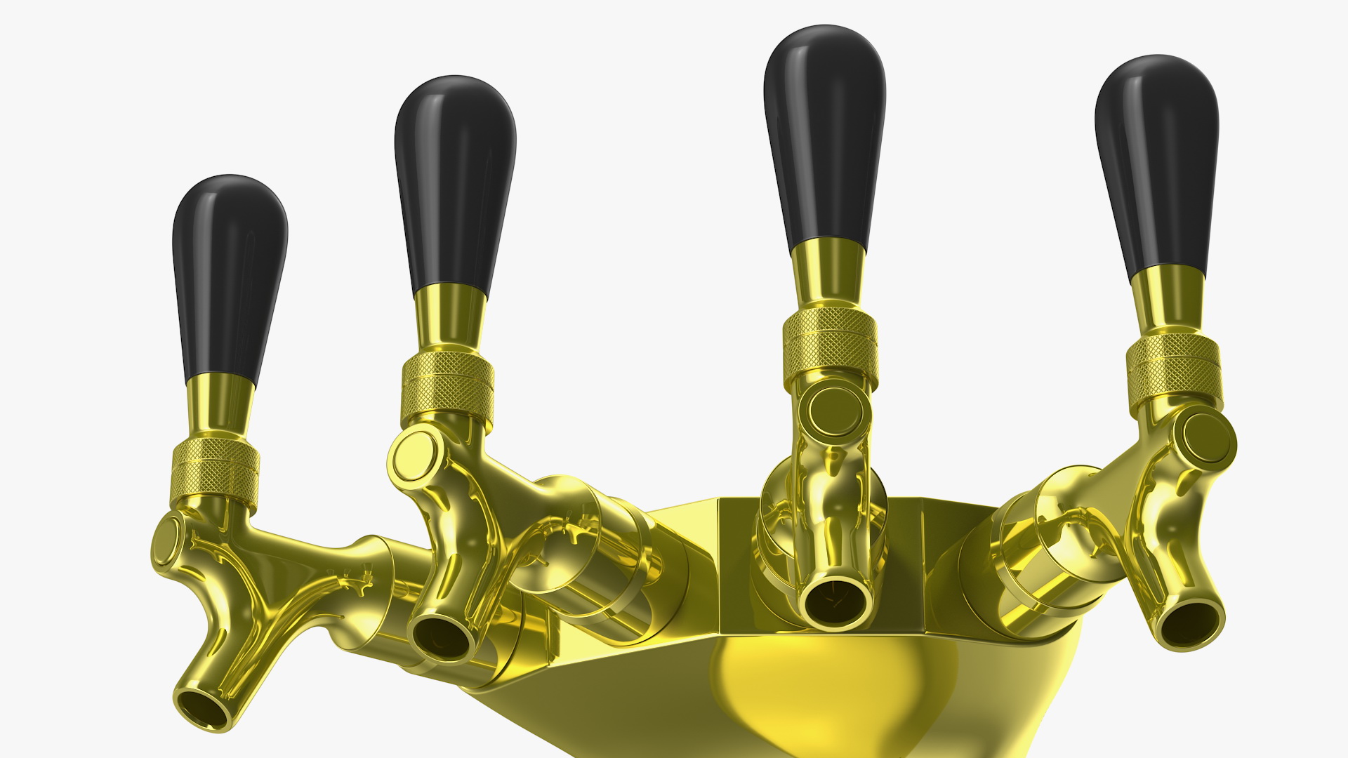 3D model Four Tap Brass Beer Tower