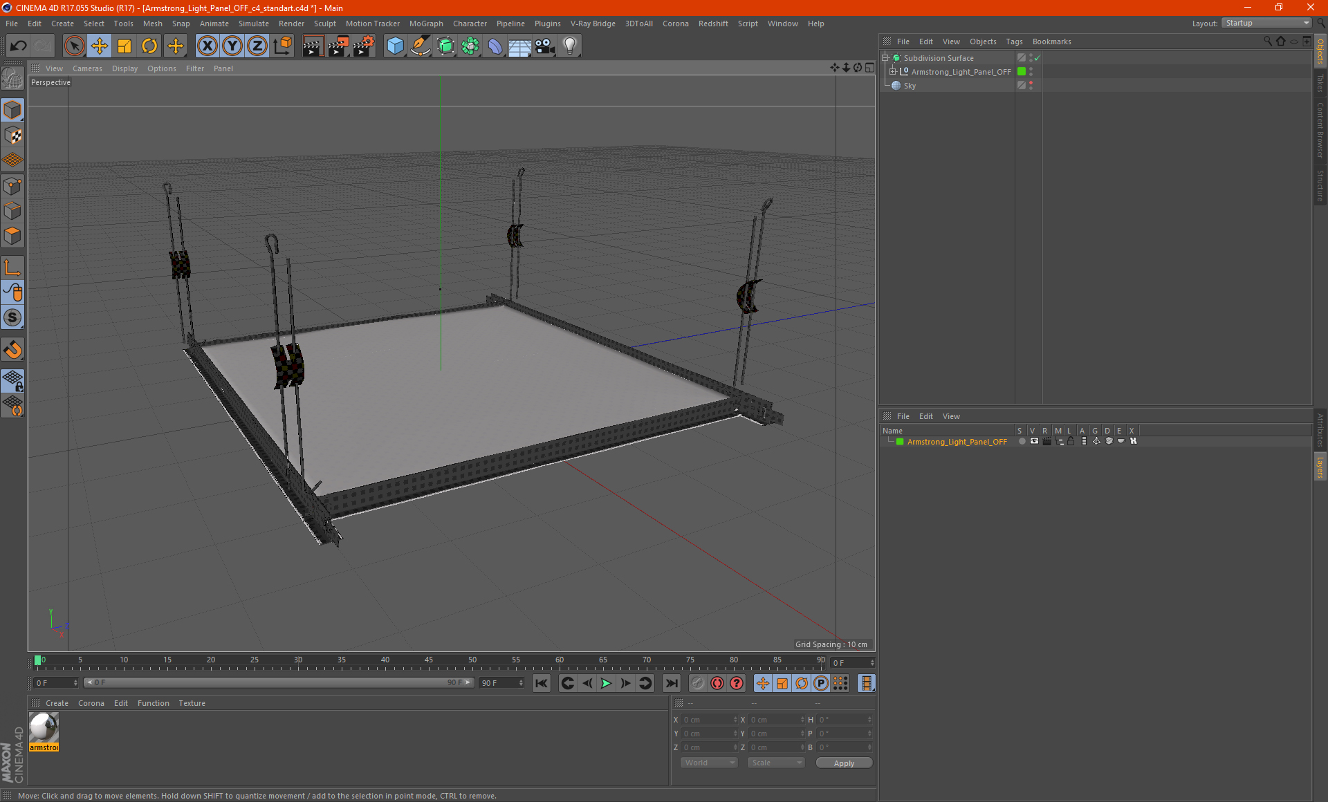 3D model Armstrong Light Panel OFF