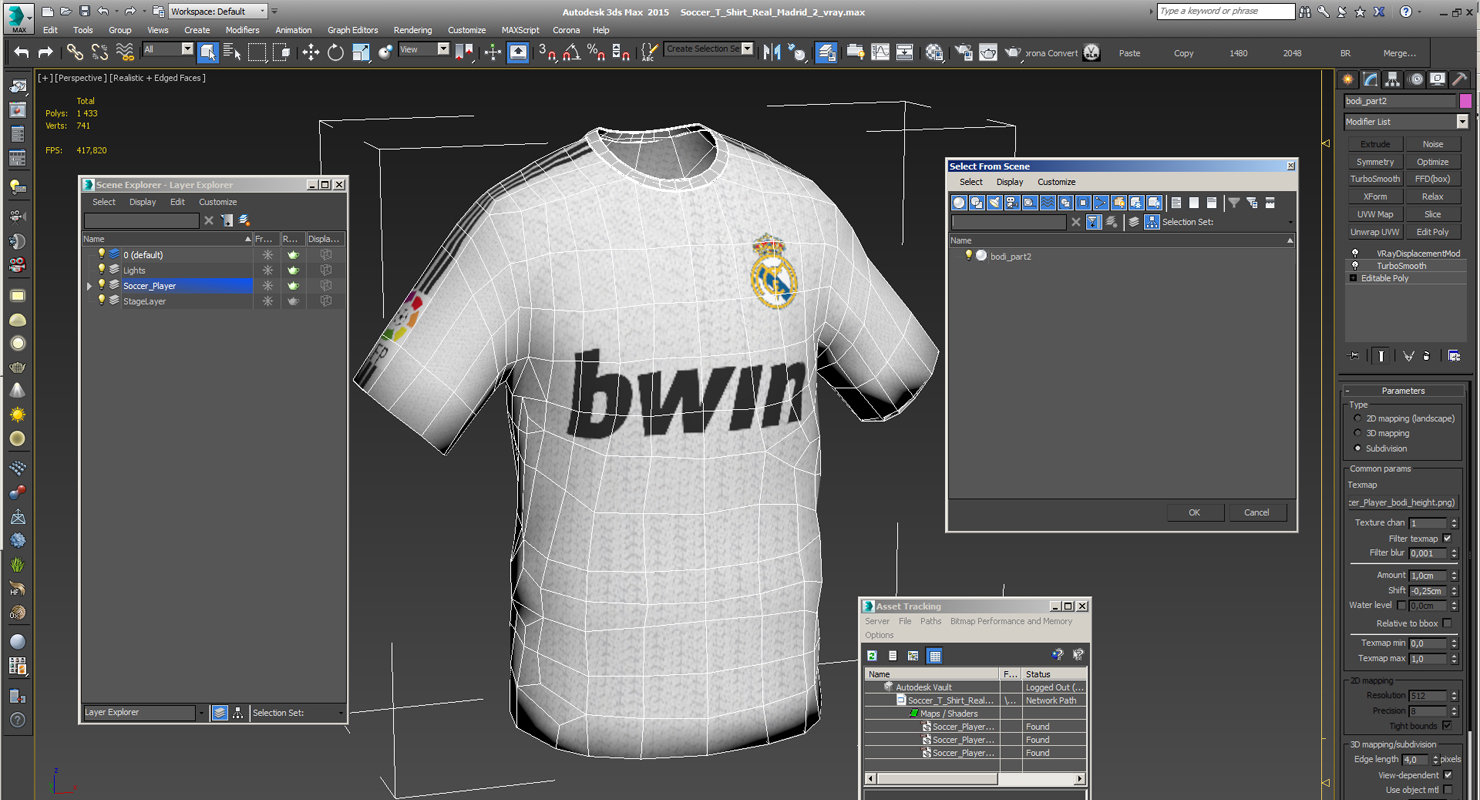 3D Soccer T Shirt Real Madrid 2 model