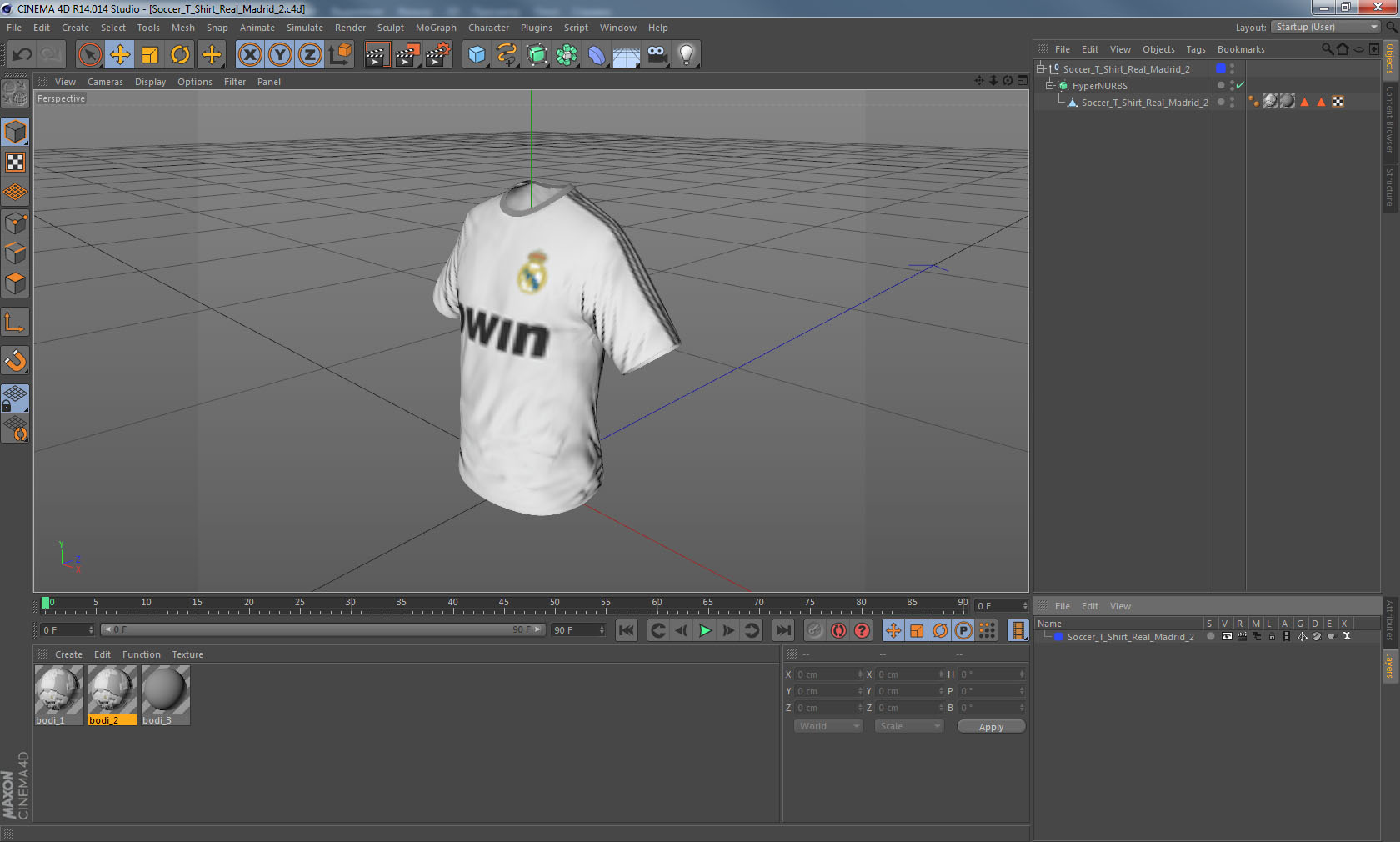 3D Soccer T Shirt Real Madrid 2 model