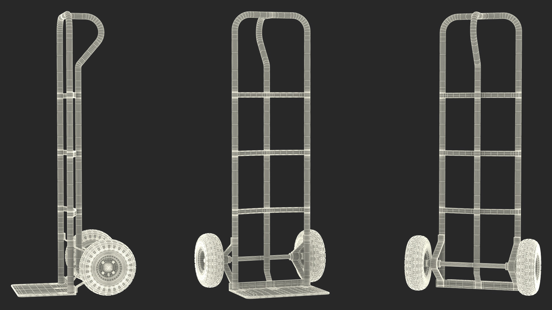 2 Wheel Red Hand Truck 3D