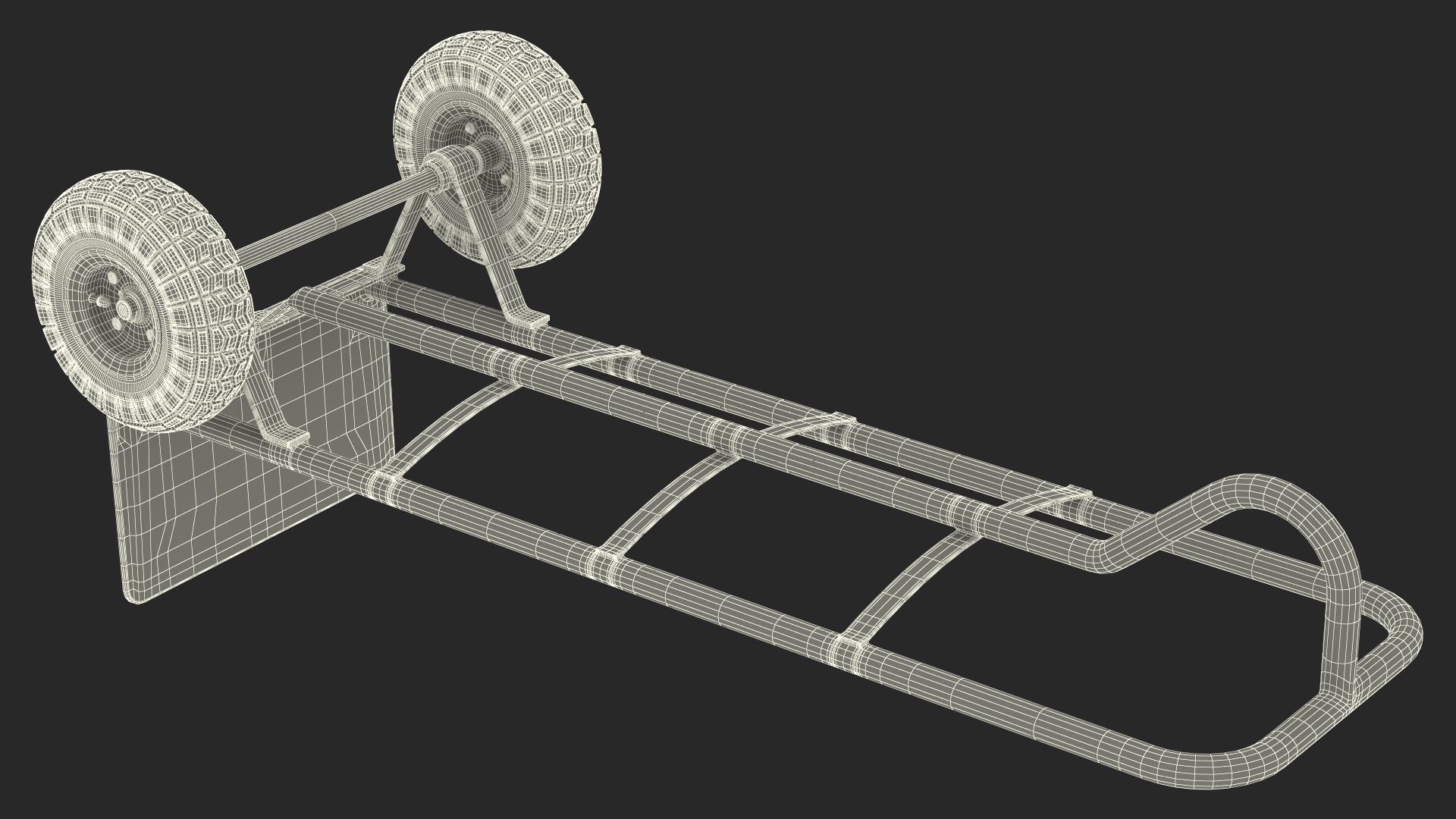 2 Wheel Red Hand Truck 3D