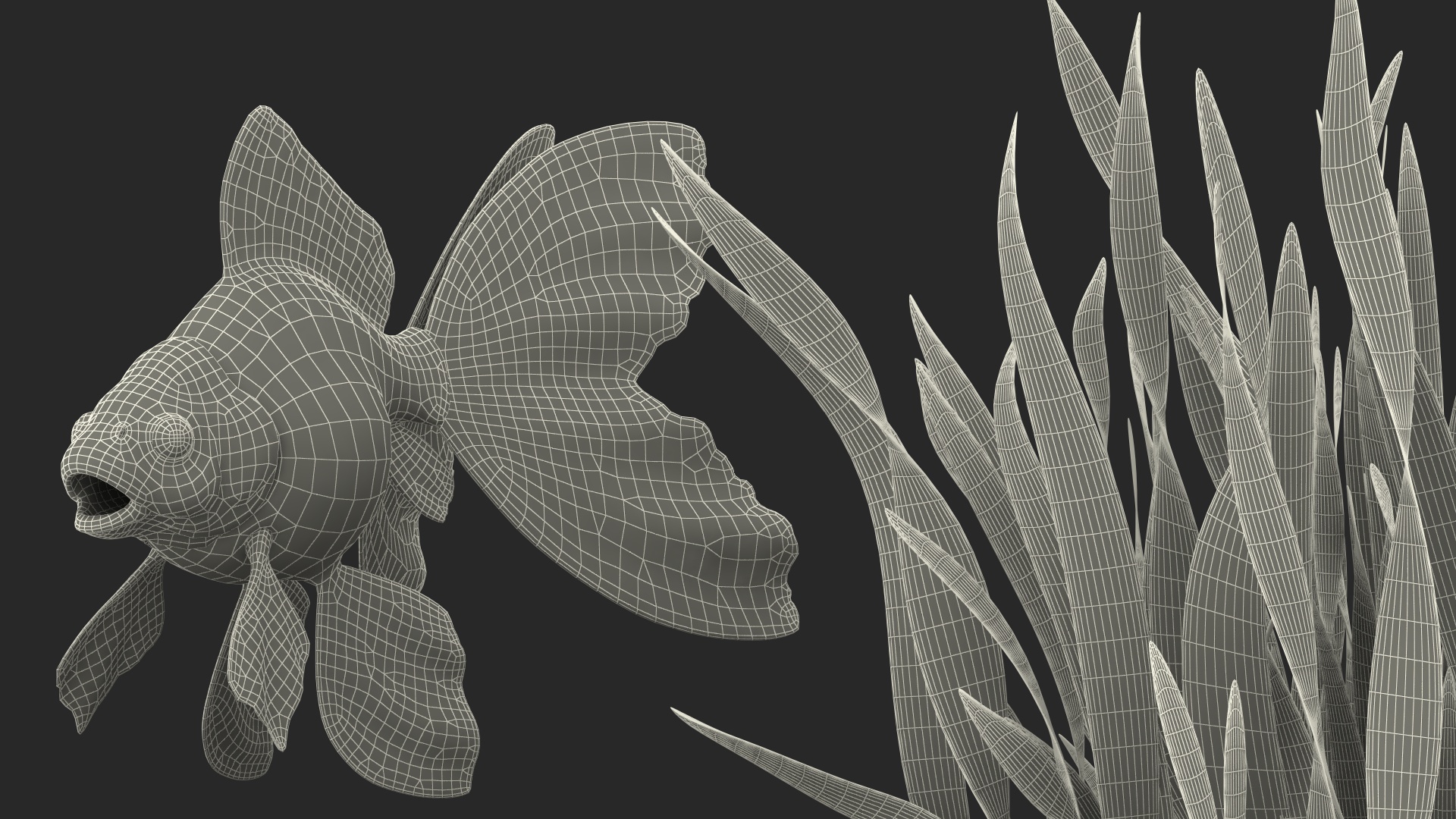3D Round Aquarium with GoldFish model