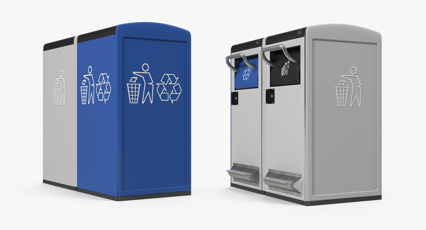 3D General Waste and Recycling Station Generic model