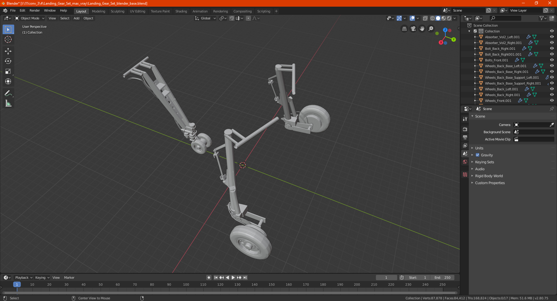 3D Landing Gear Set