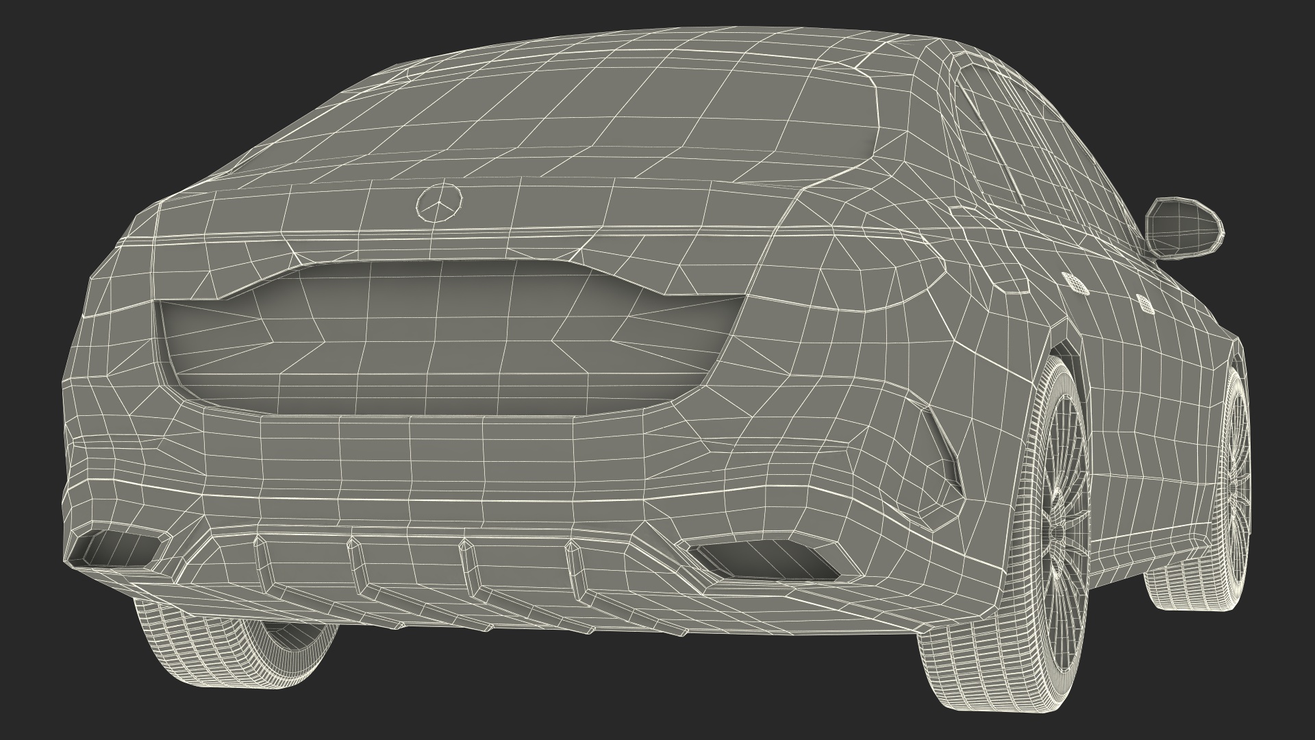 Mercedes E-class White Color Rigged for Cinema 4D 3D model