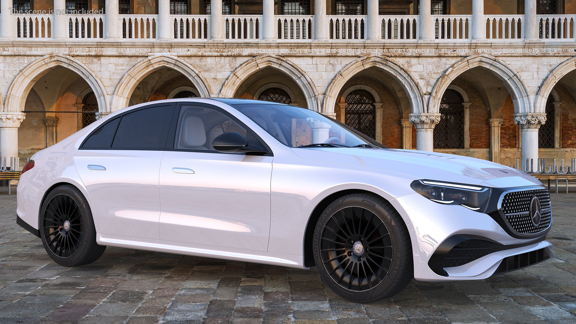 Mercedes E-class White Color Rigged for Cinema 4D 3D model