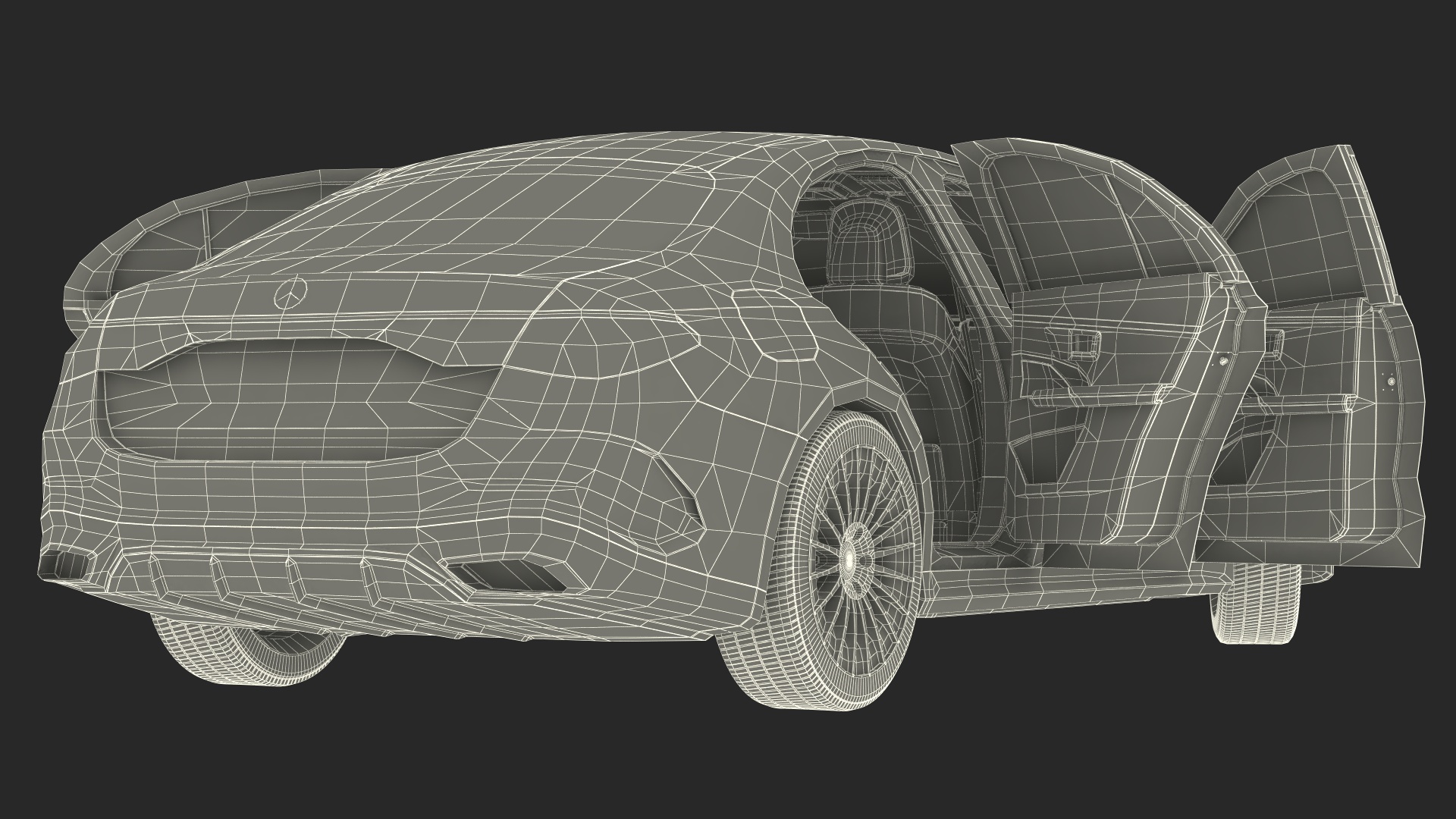 Mercedes E-class White Color Rigged for Cinema 4D 3D model
