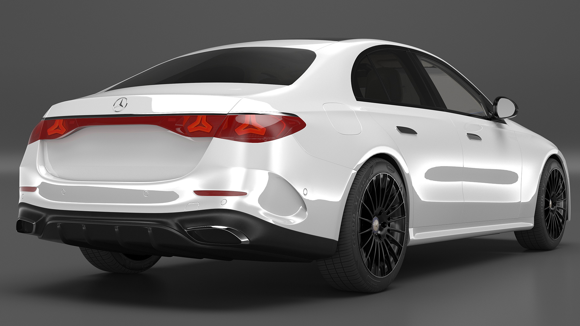 Mercedes E-class White Color Rigged for Cinema 4D 3D model
