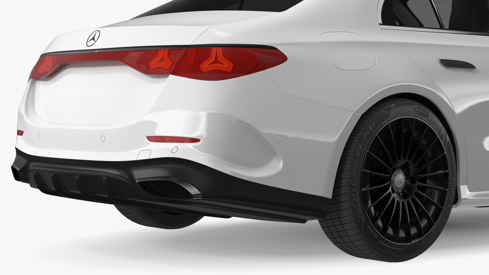 Mercedes E-class White Color Rigged for Cinema 4D 3D model