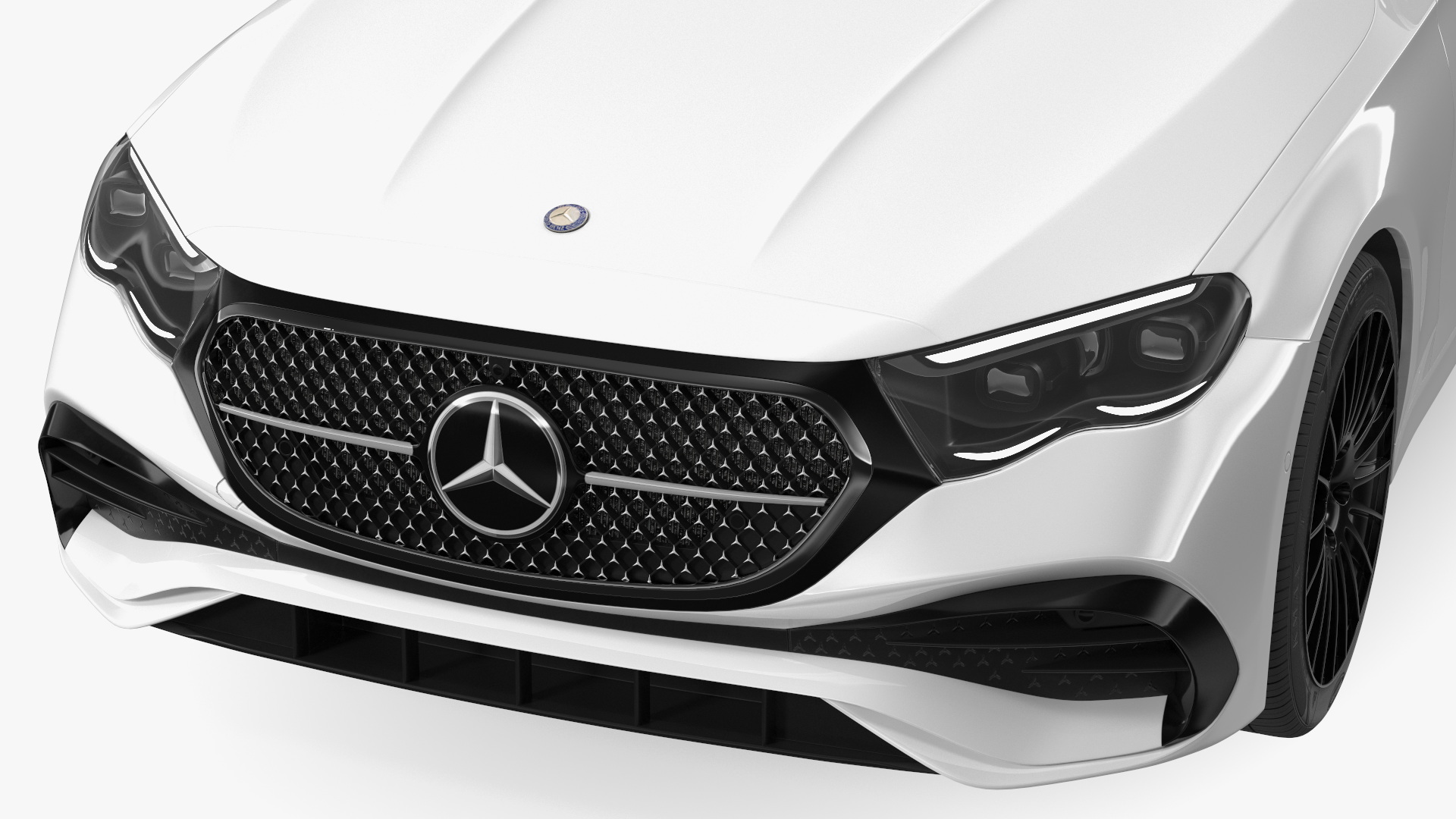 Mercedes E-class White Color Rigged for Cinema 4D 3D model