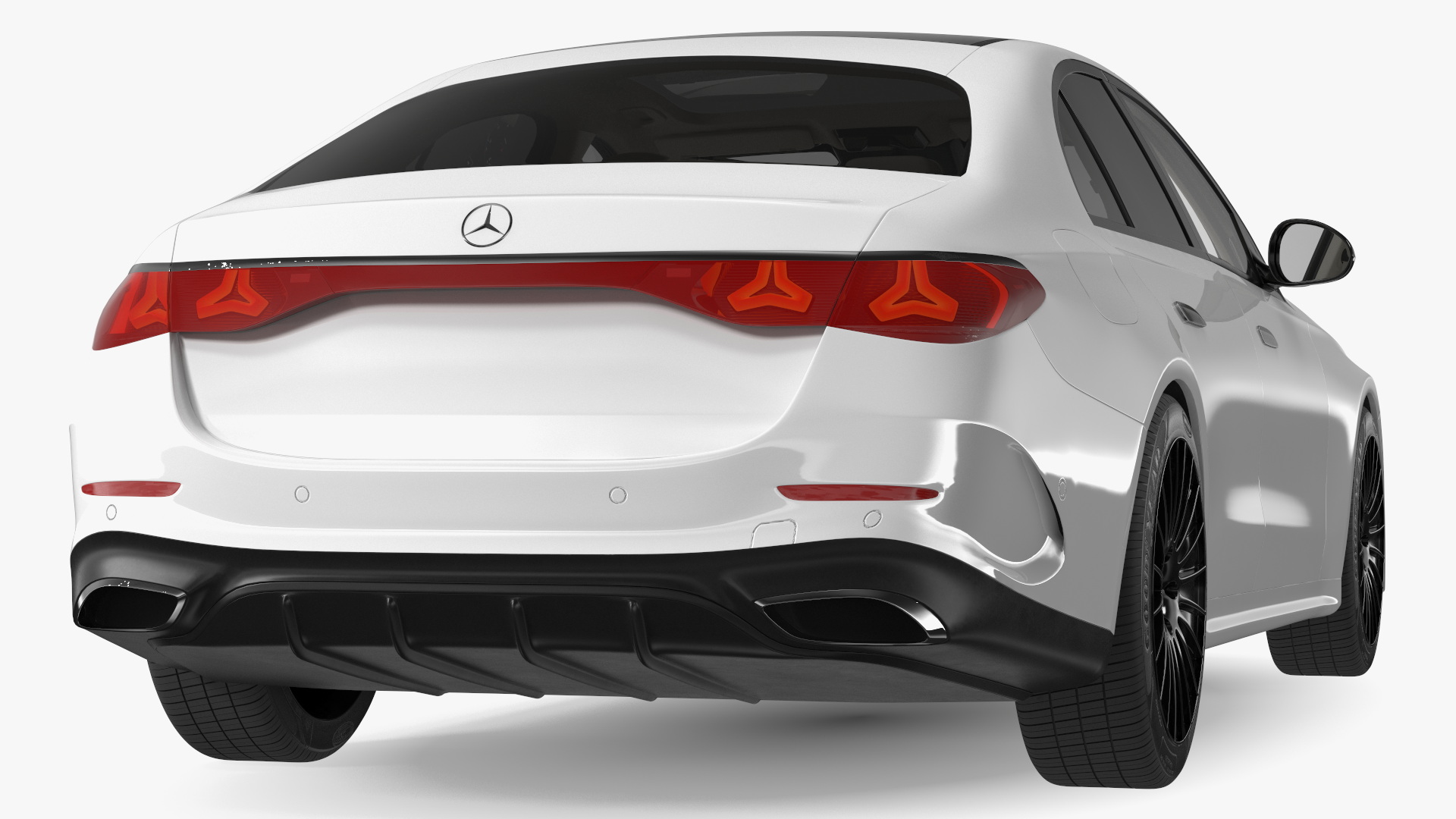 Mercedes E-class White Color Rigged for Cinema 4D 3D model