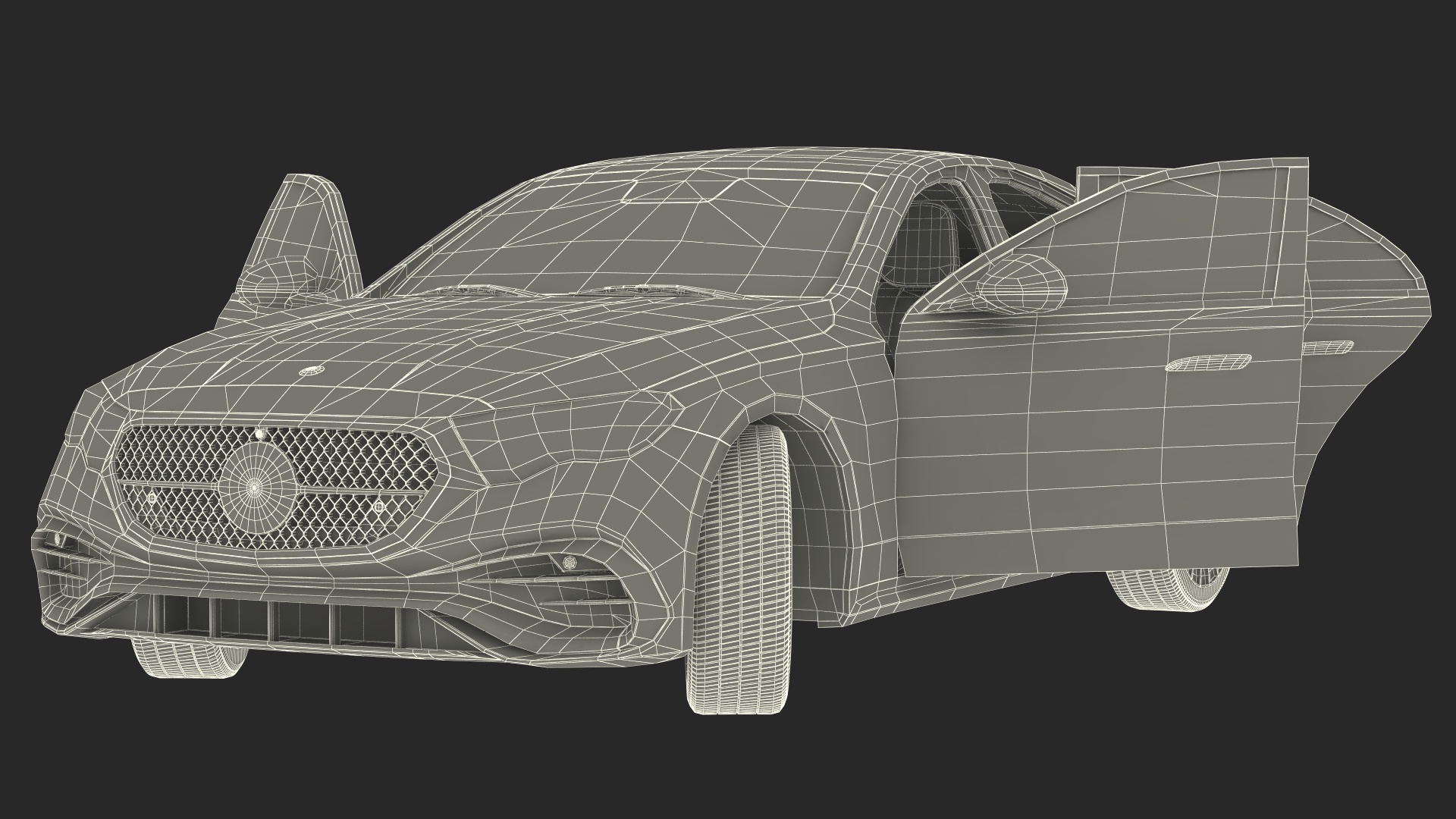 Mercedes E-class White Color Rigged for Cinema 4D 3D model