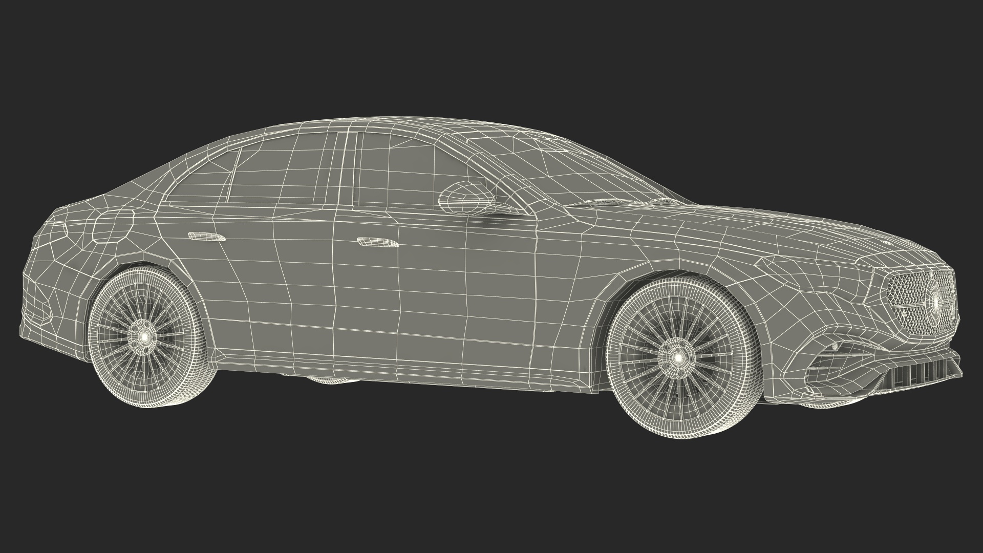 Mercedes E-class White Color Rigged for Cinema 4D 3D model