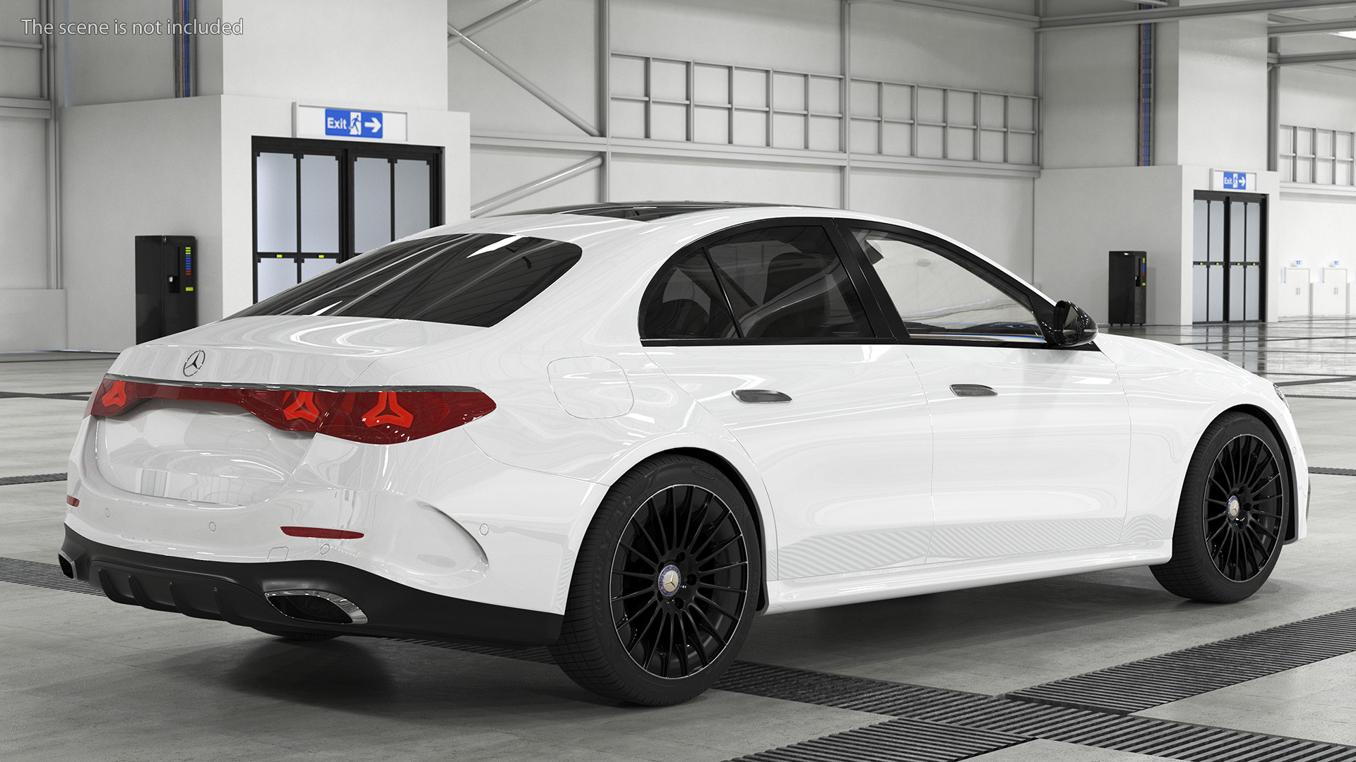Mercedes E-class White Color Rigged for Cinema 4D 3D model
