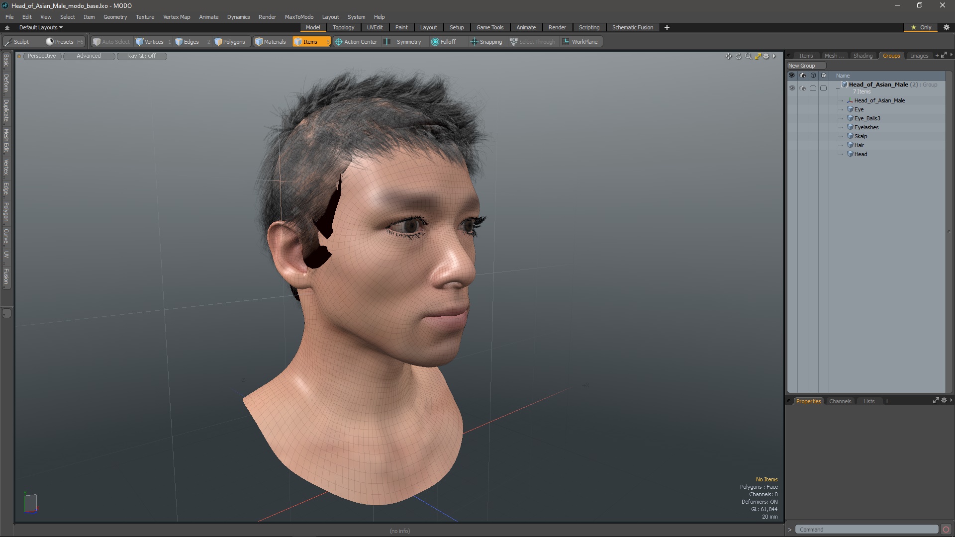3D Head of Asian Male model