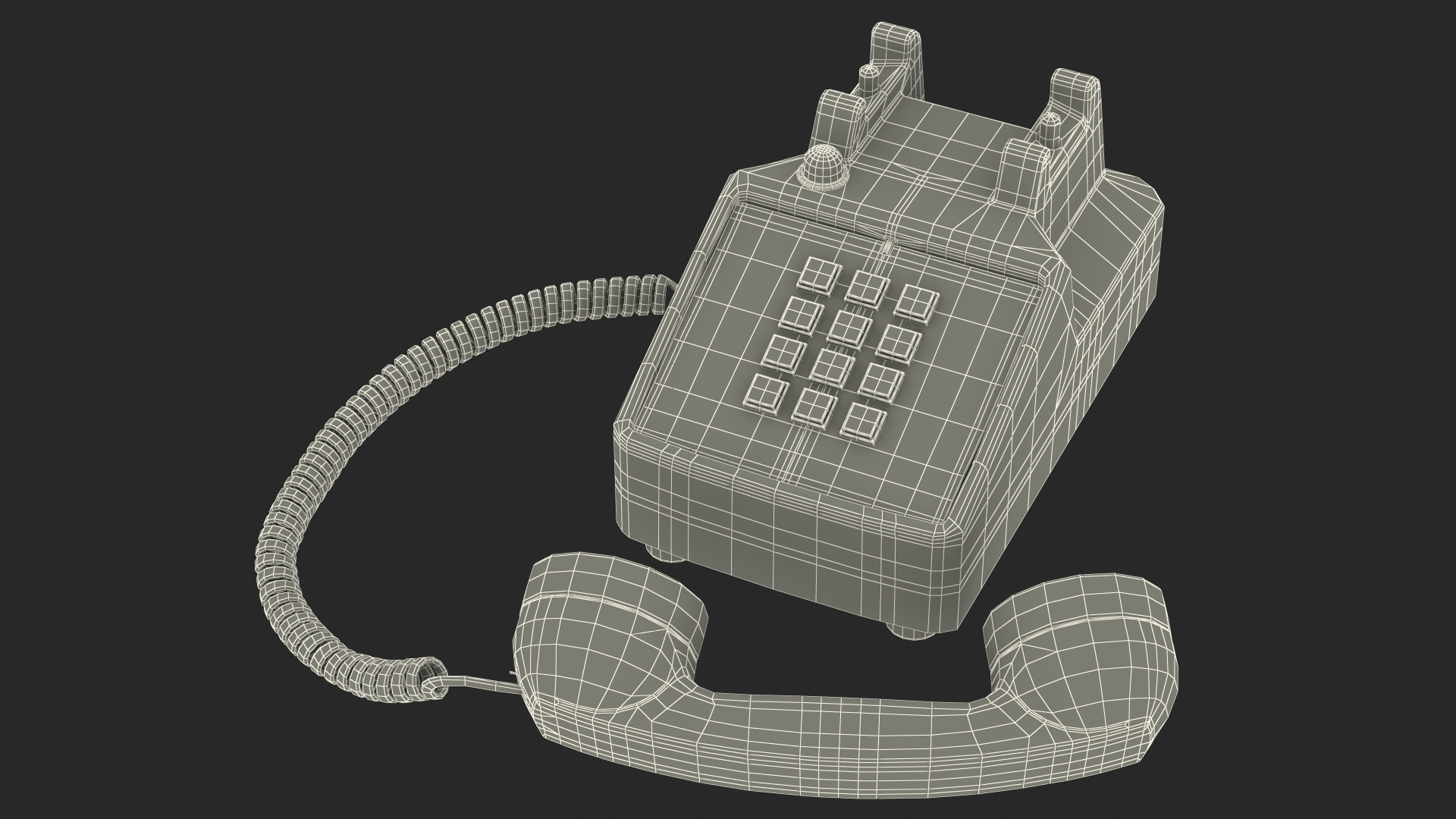 3D Vintage Telephone Off Hook
