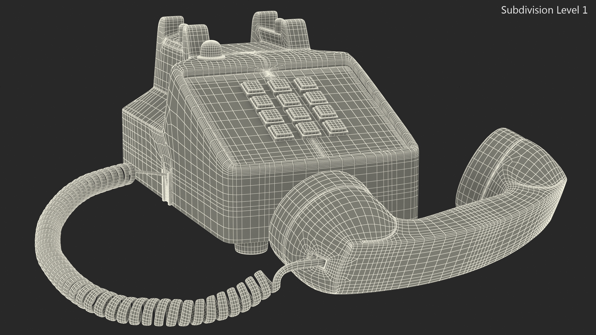 3D Vintage Telephone Off Hook