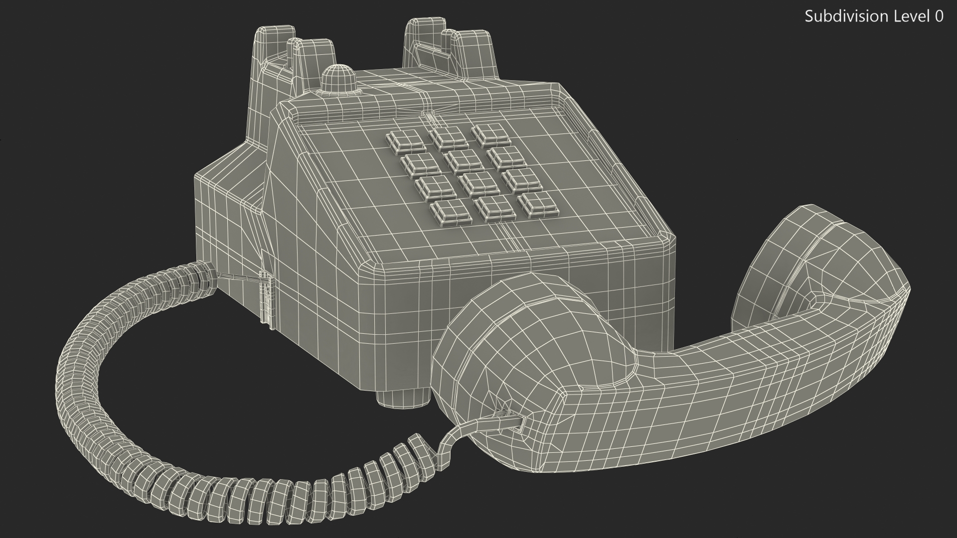 3D Vintage Telephone Off Hook