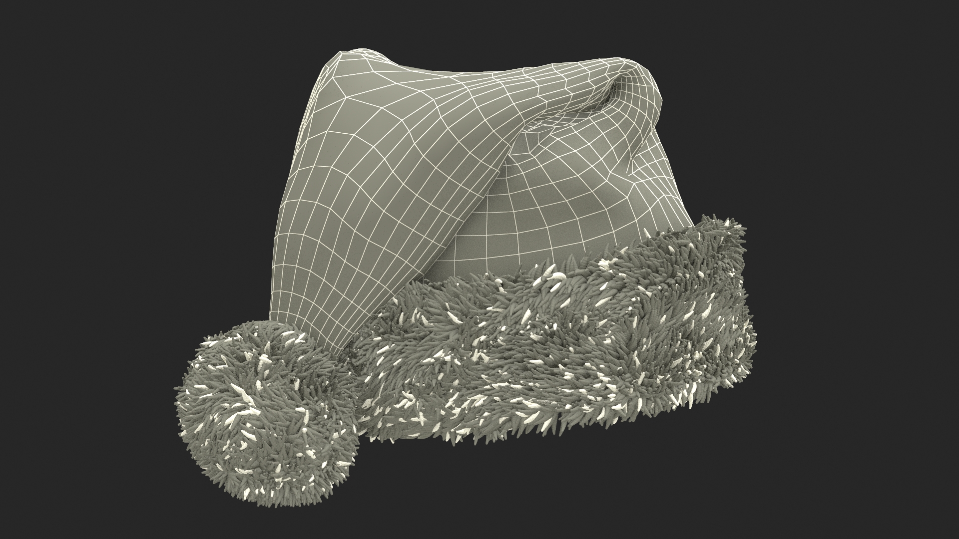3D Christmas Santa Claus Red Hat Fur model