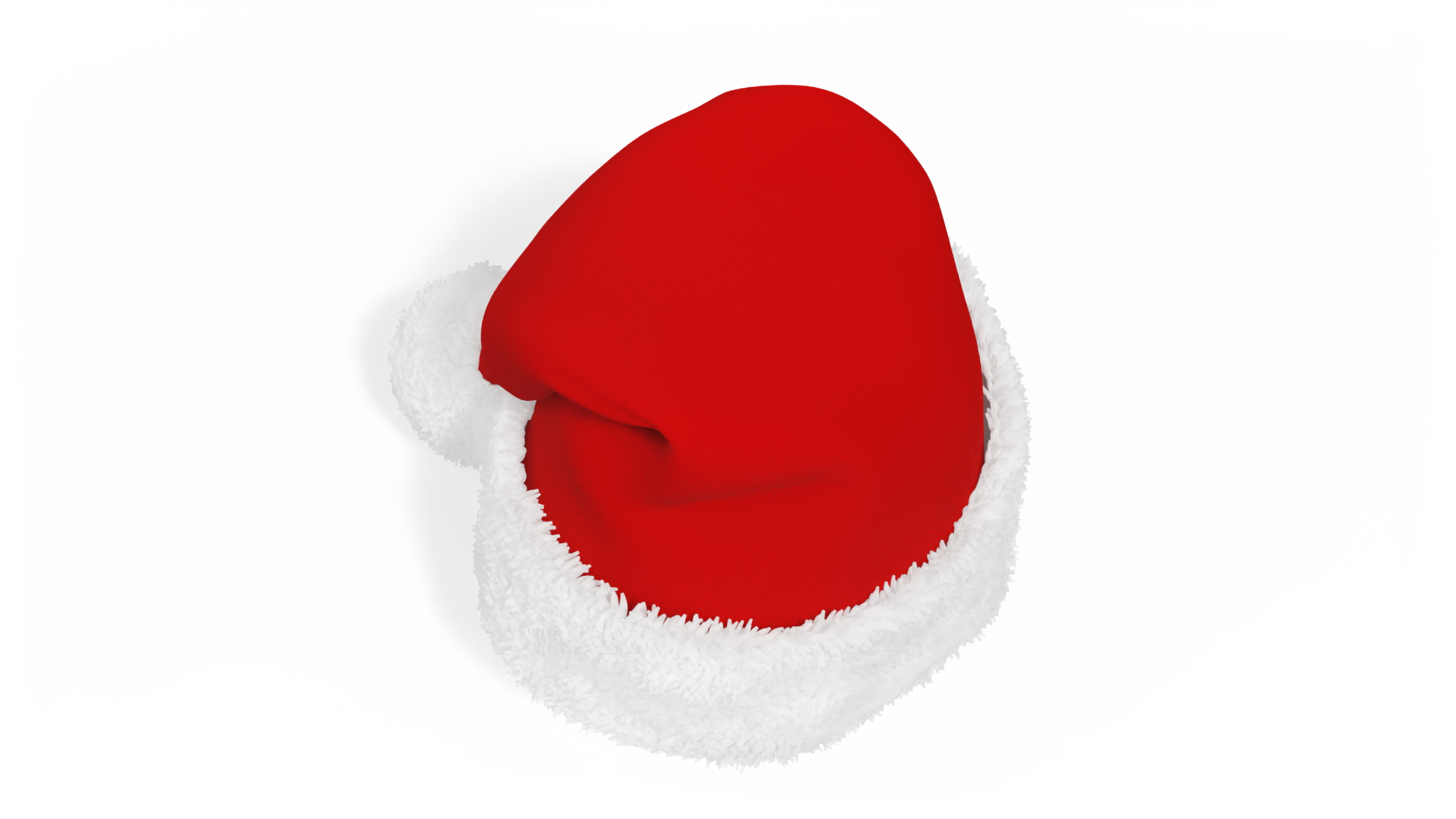 3D Christmas Santa Claus Red Hat Fur model