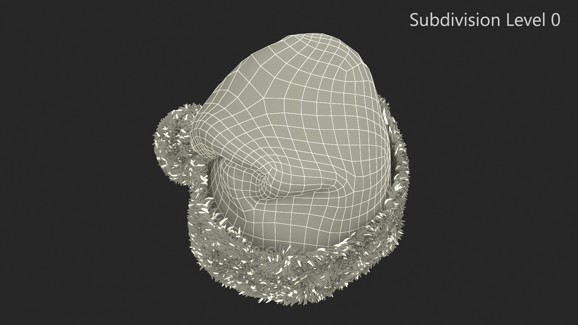3D Christmas Santa Claus Red Hat Fur model