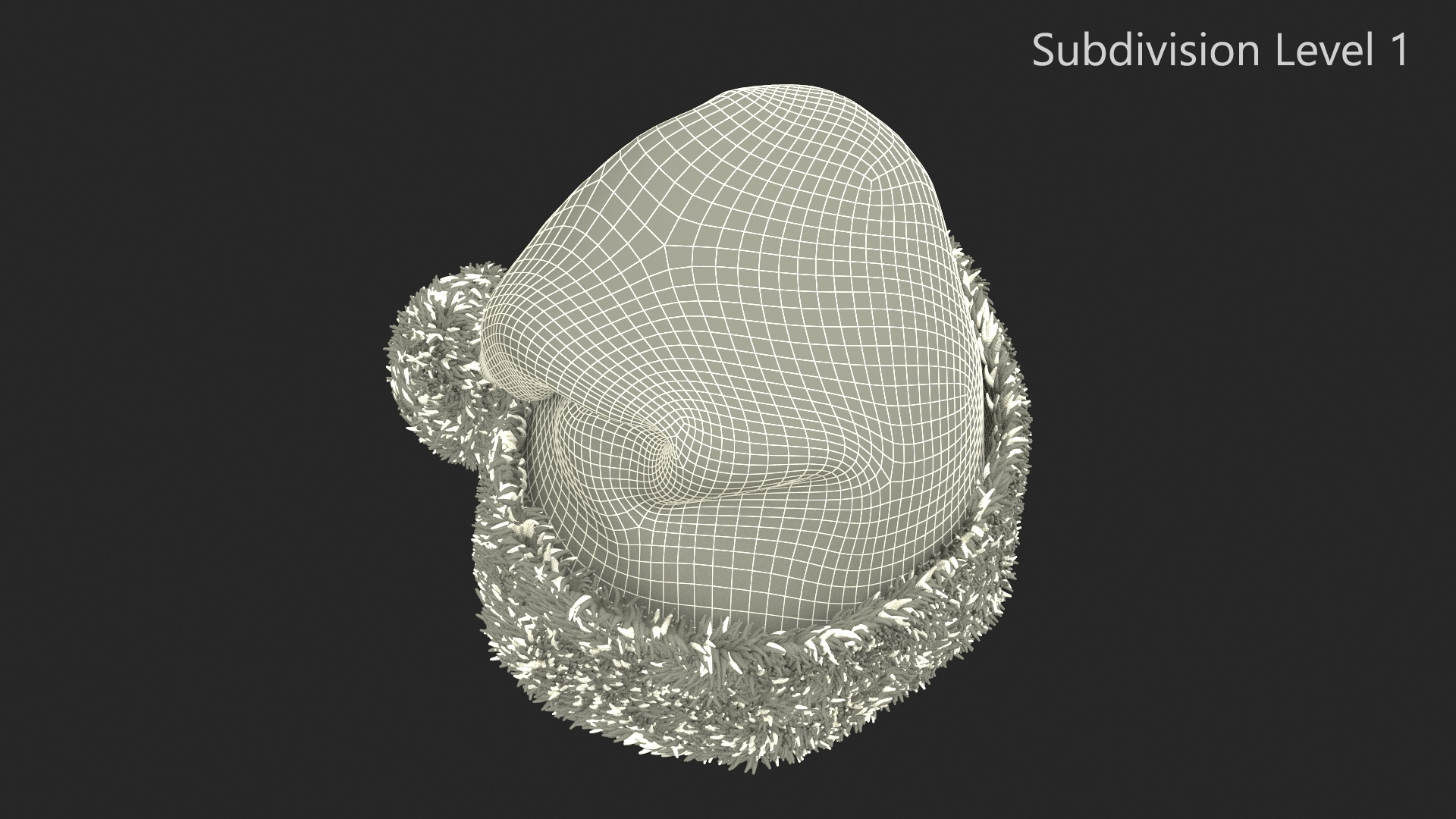 3D Christmas Santa Claus Red Hat Fur model