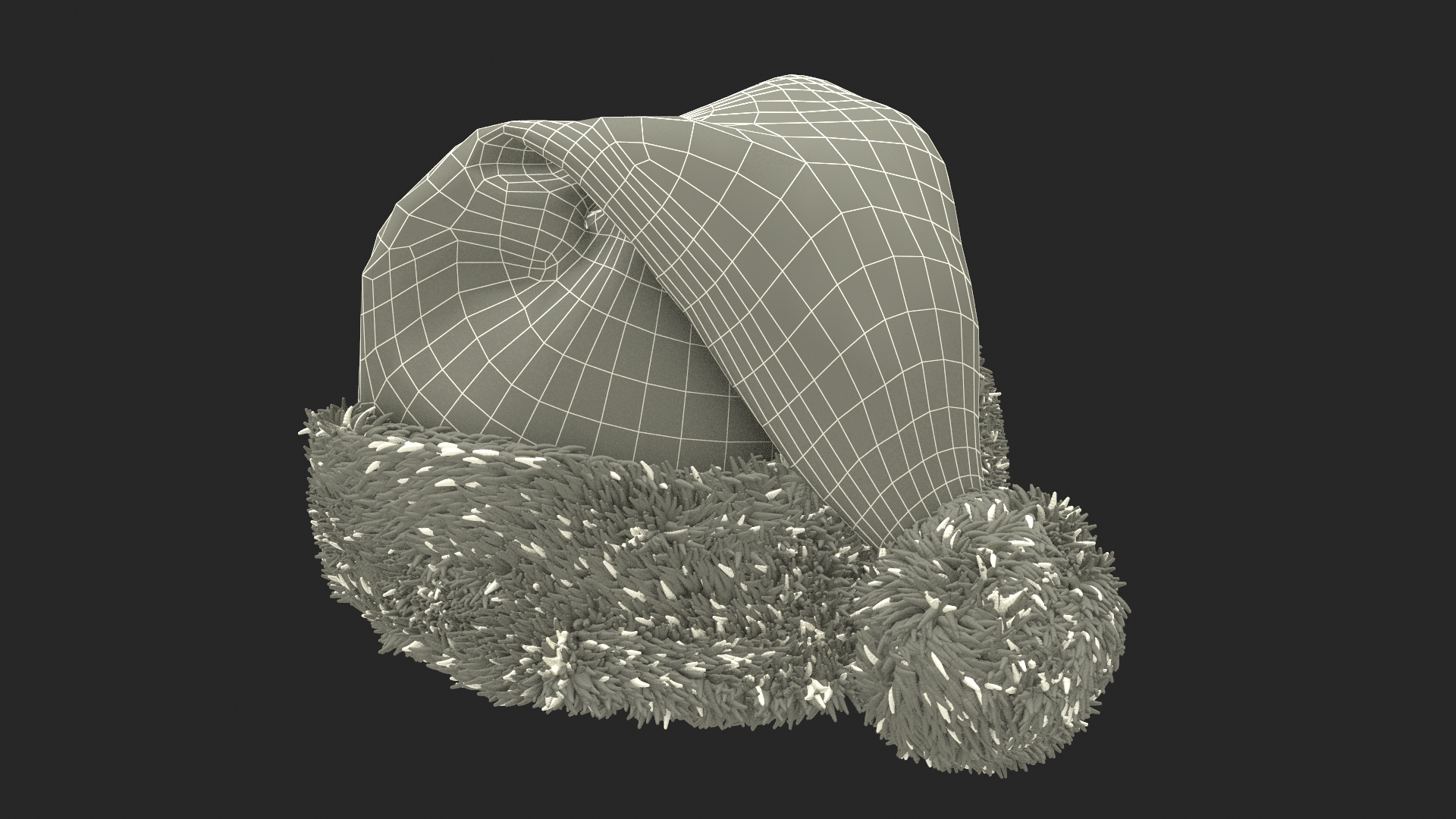 3D Christmas Santa Claus Red Hat Fur model