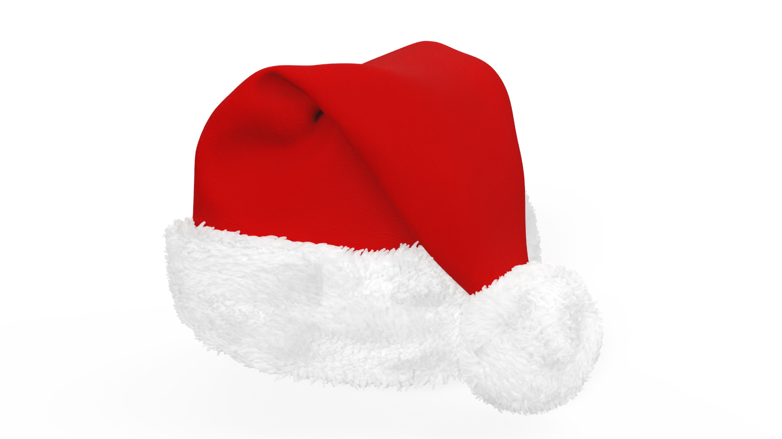 3D Christmas Santa Claus Red Hat Fur model