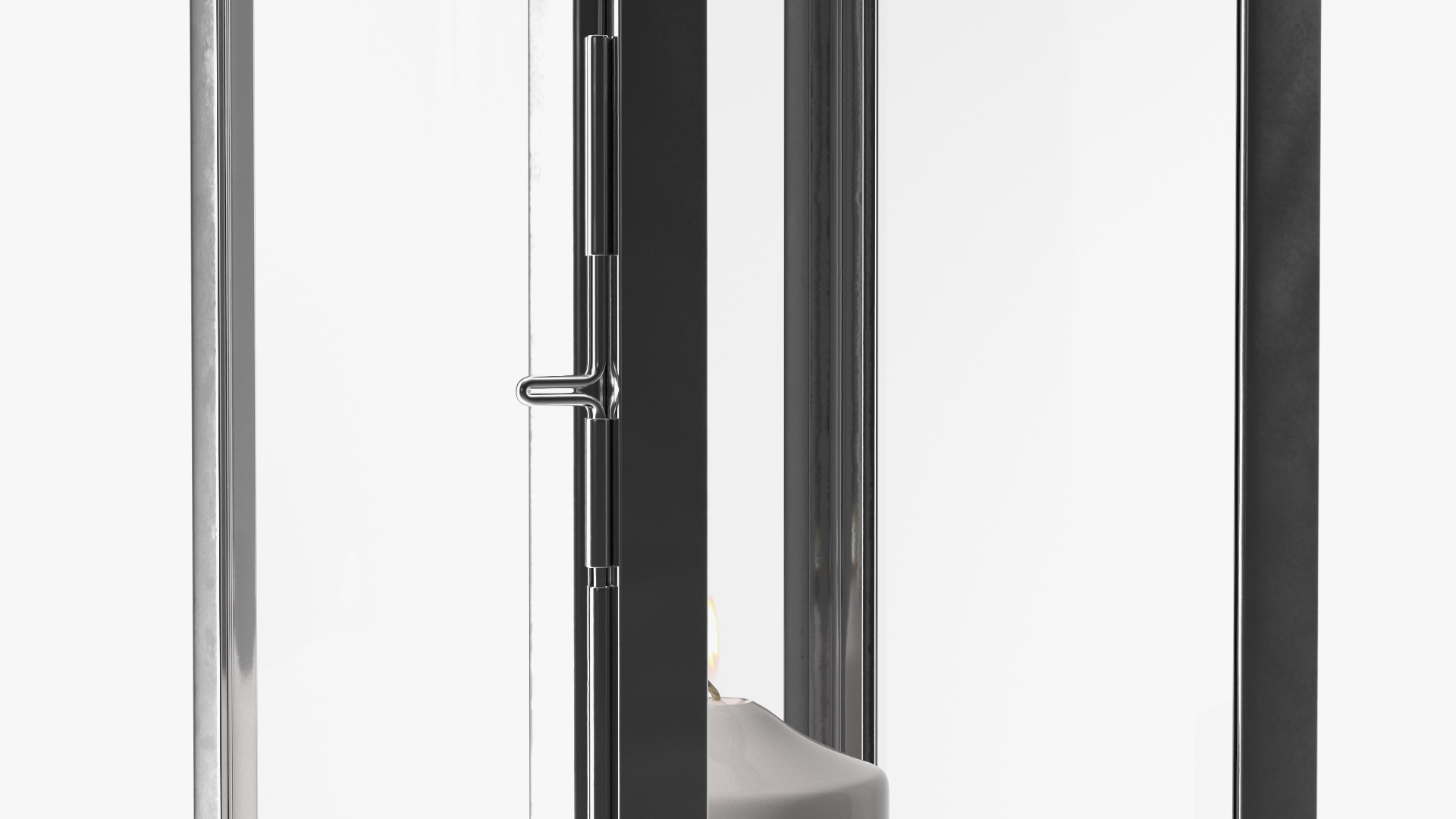 3D model Stainless Steel Lantern with Candle