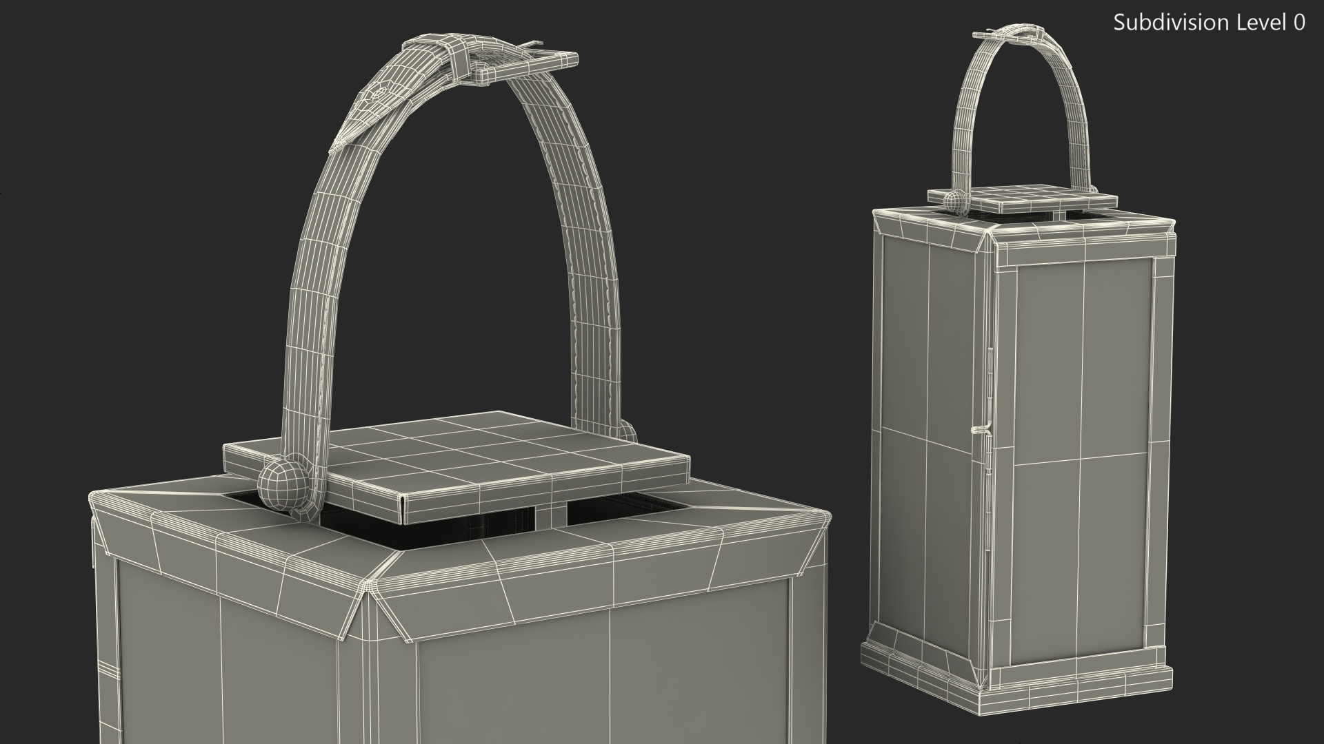 3D model Stainless Steel Lantern with Candle