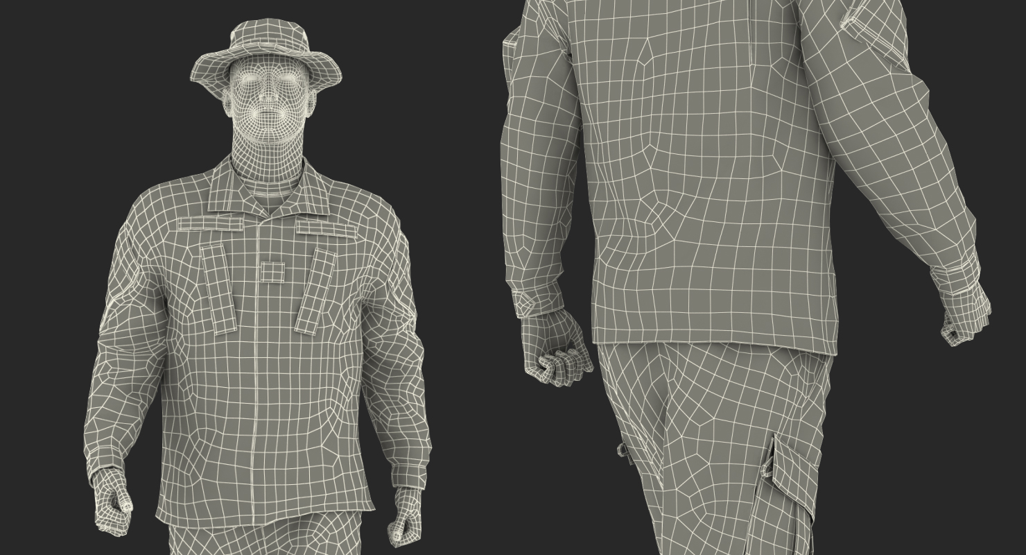 US Army Soldier Camouflage Walking 3D model