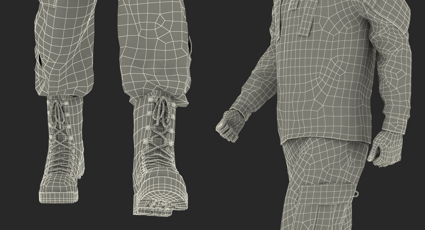 US Army Soldier Camouflage Walking 3D model