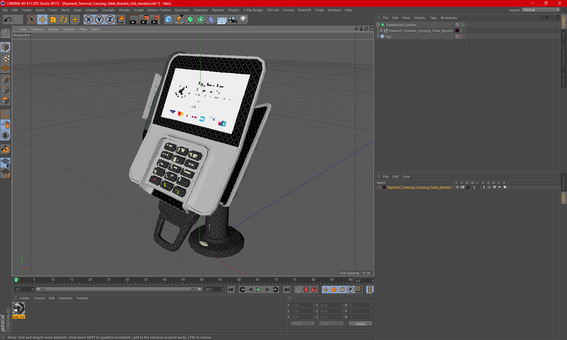 Payment Terminal Carrying Table Bracket 3D model