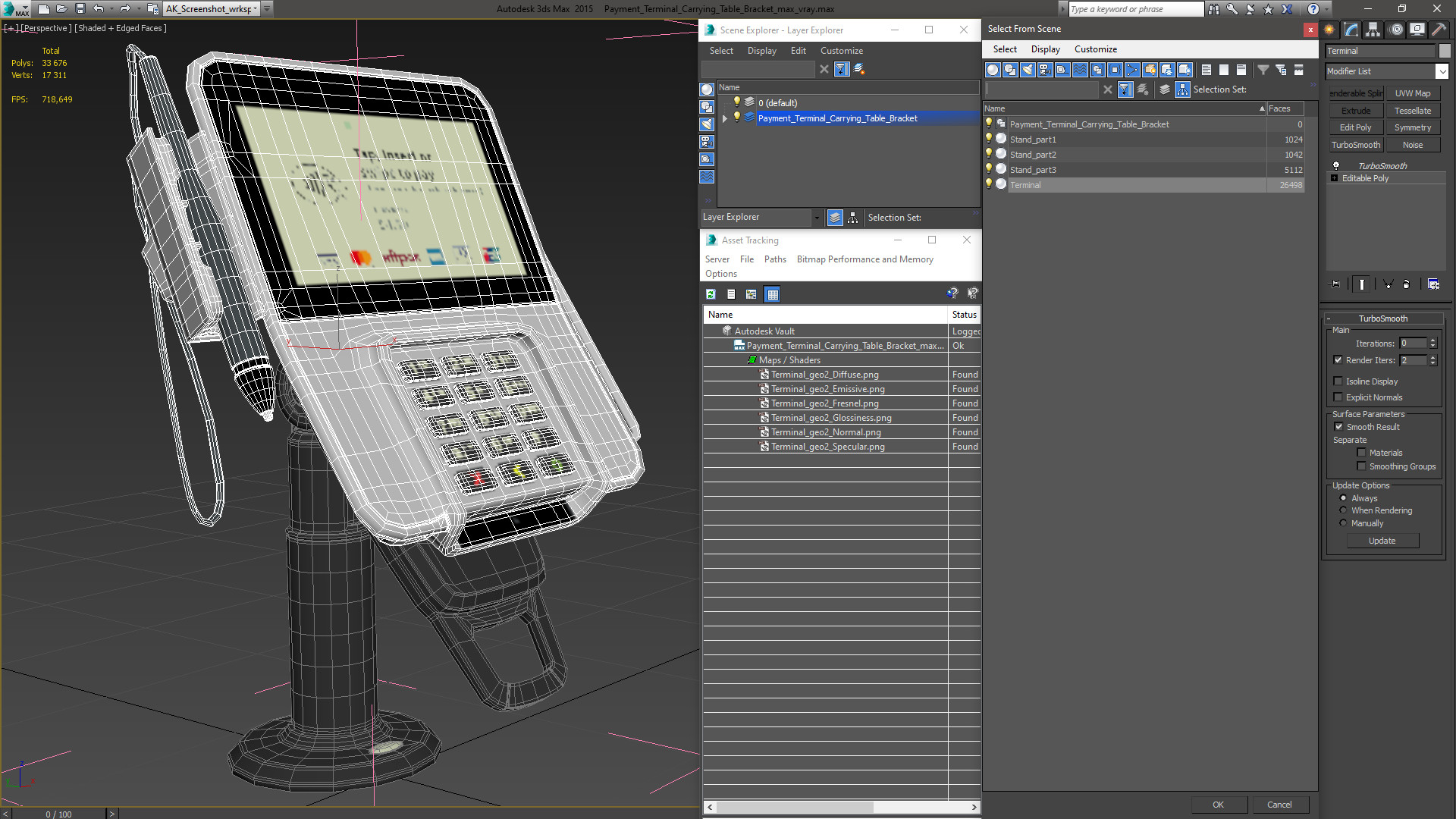 Payment Terminal Carrying Table Bracket 3D model