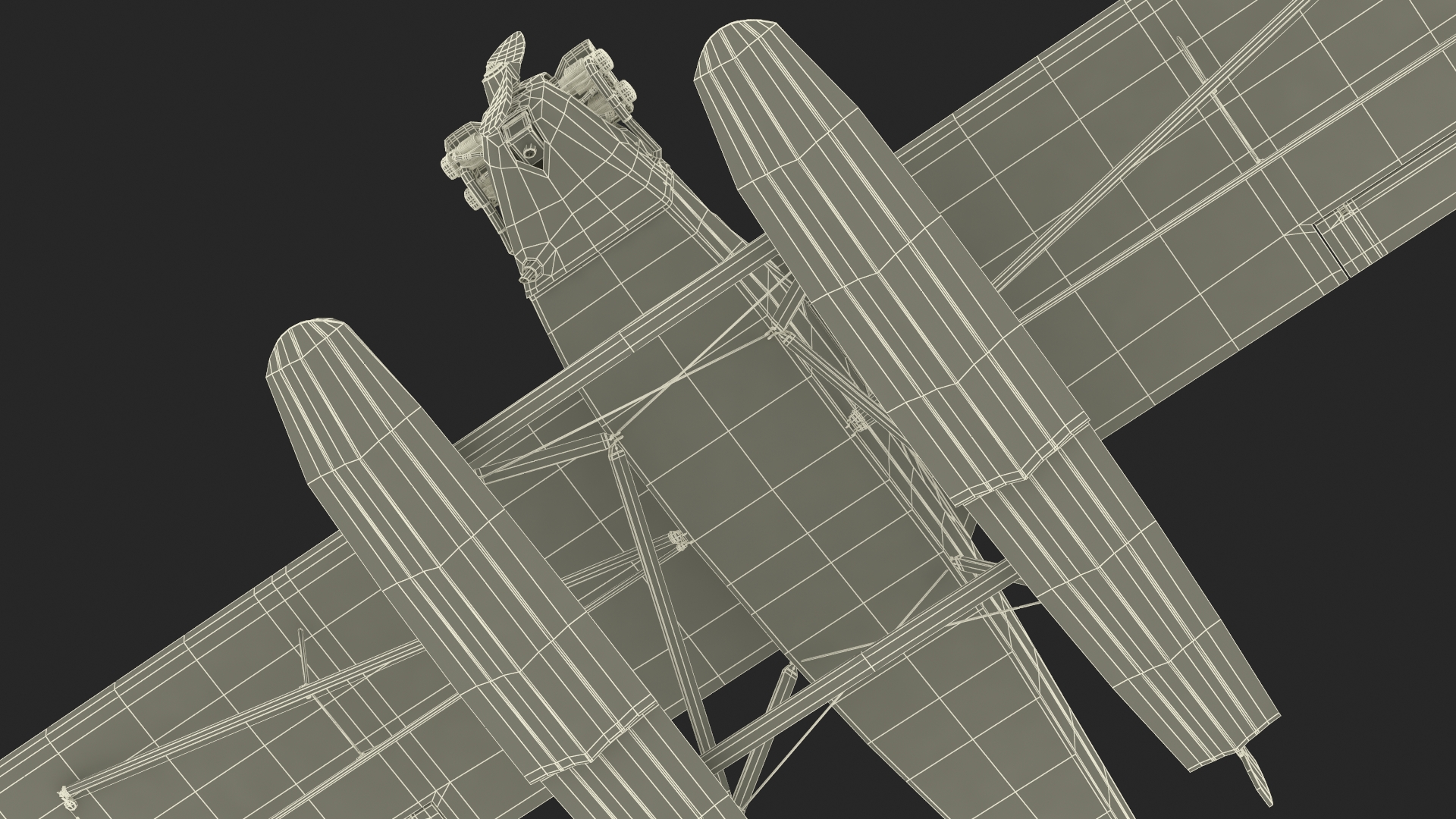 Classic Monoplane Aircraft Piper J-3 with Floats Rigged for Cinema 4D 3D model