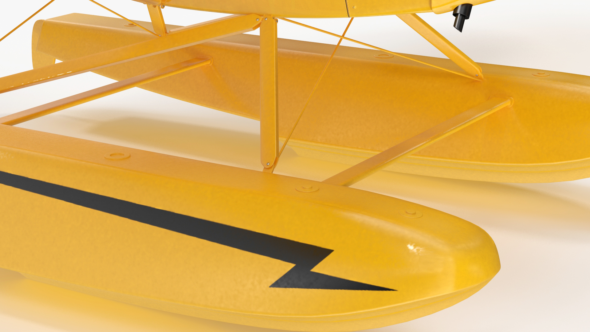 Classic Monoplane Aircraft Piper J-3 with Floats Rigged for Cinema 4D 3D model