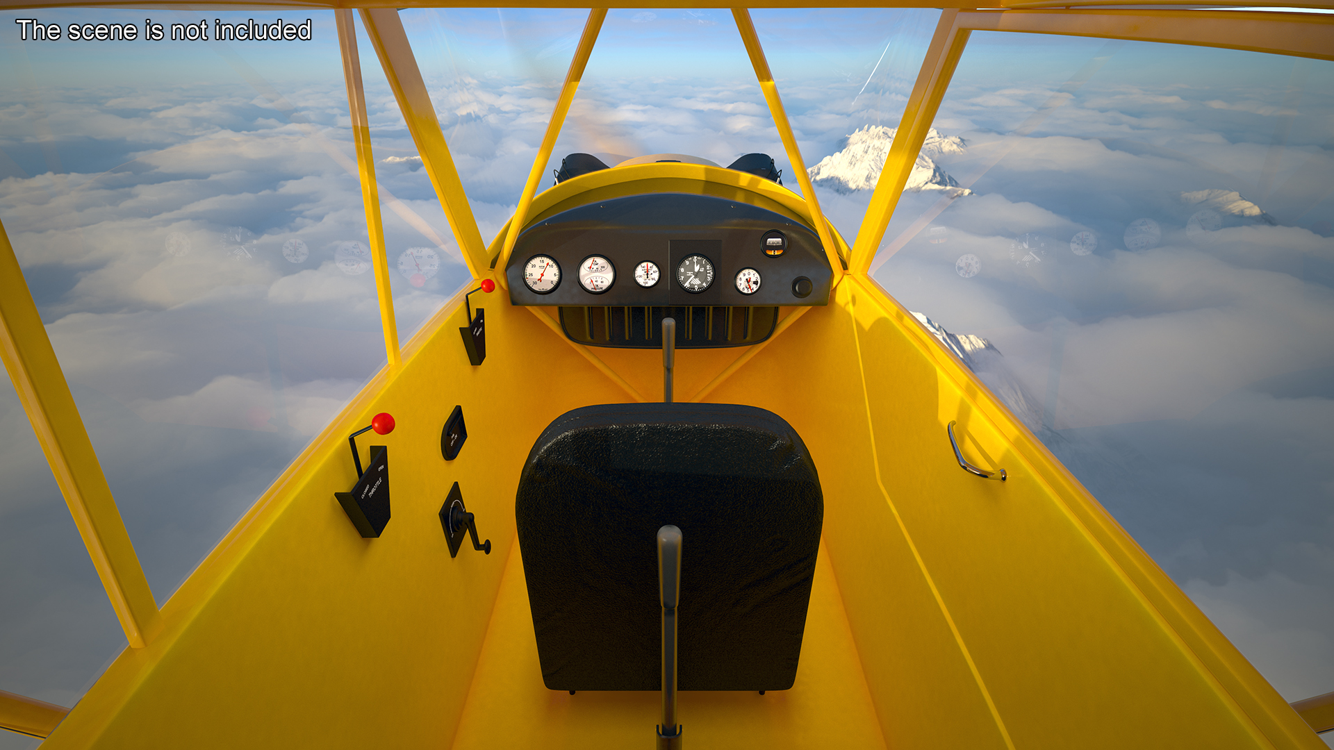 Classic Monoplane Aircraft Piper J-3 with Floats Rigged for Cinema 4D 3D model