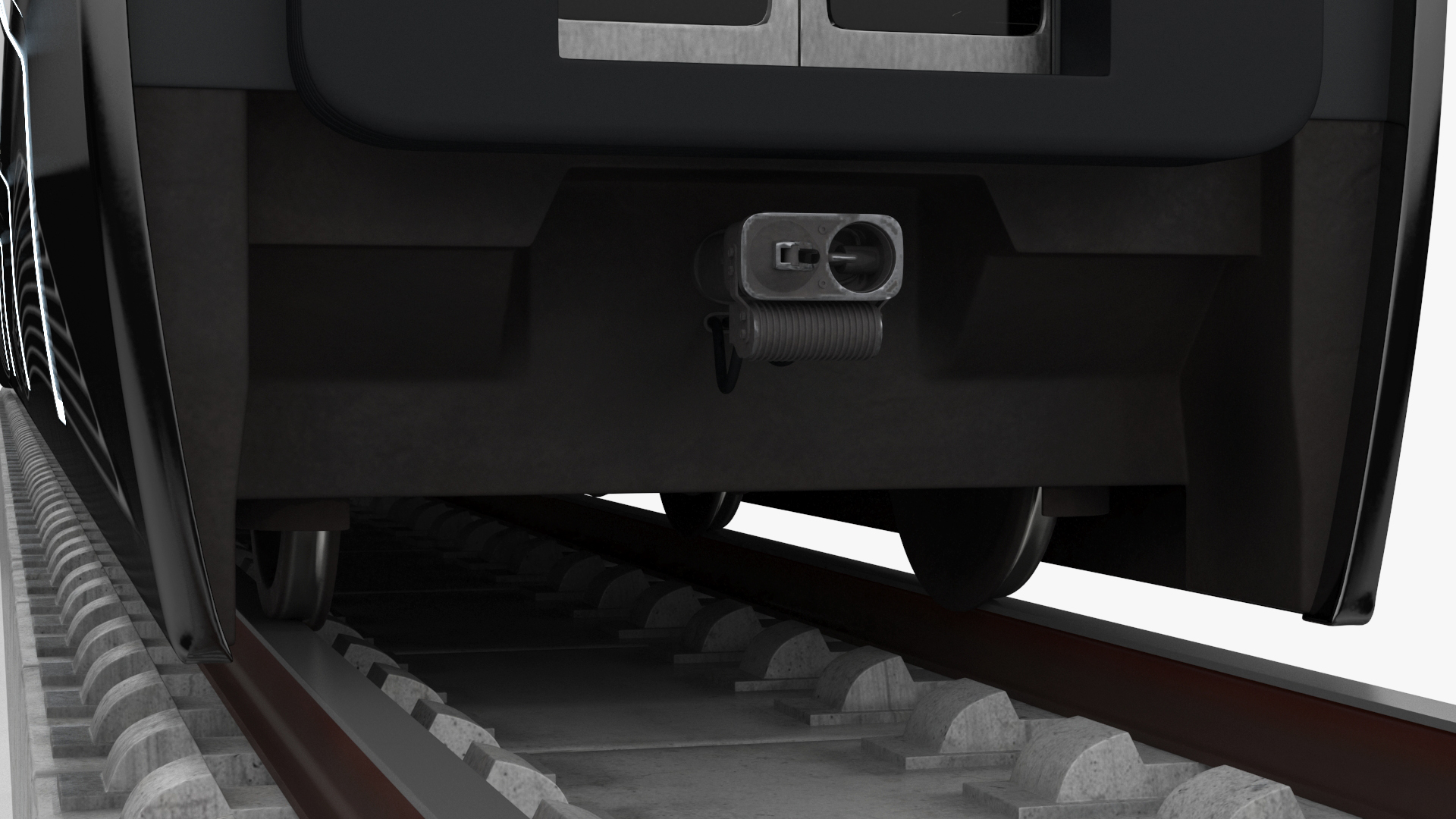 Futuristic Passenger Train on the Rails 3D model