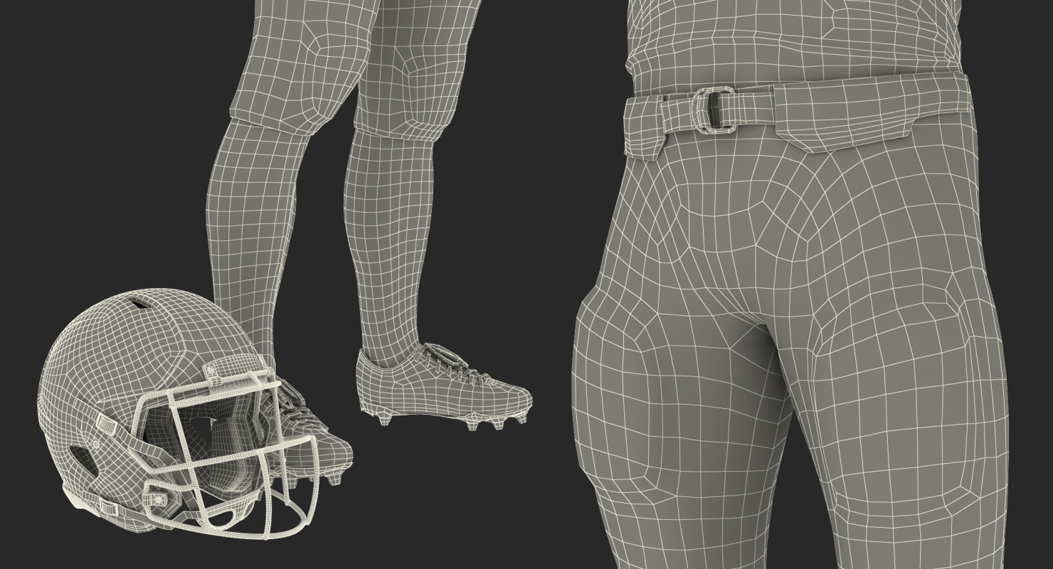 3D American Football Player Fur model